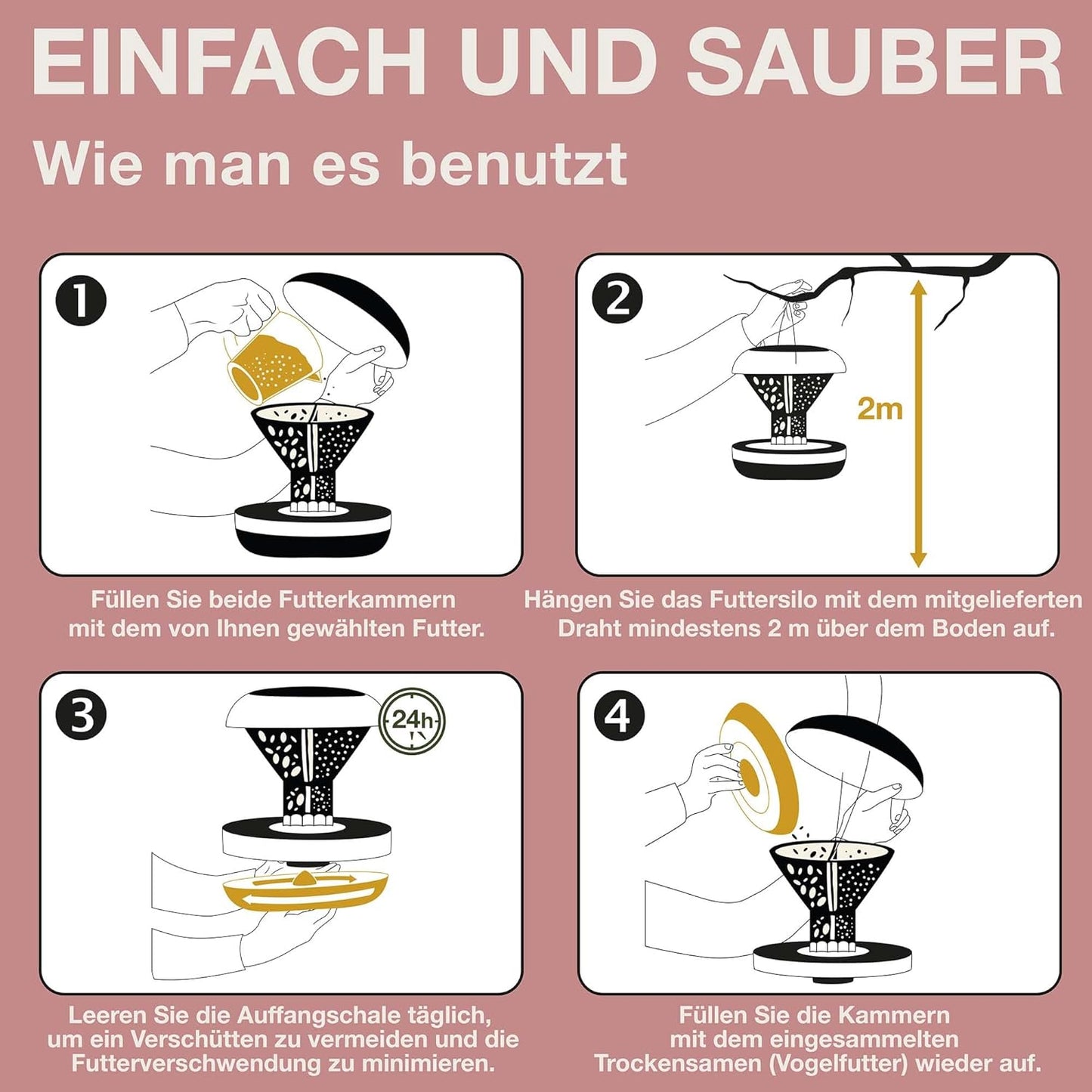 Vogelfutterhaus Davos, Staubiges Rosa Davos