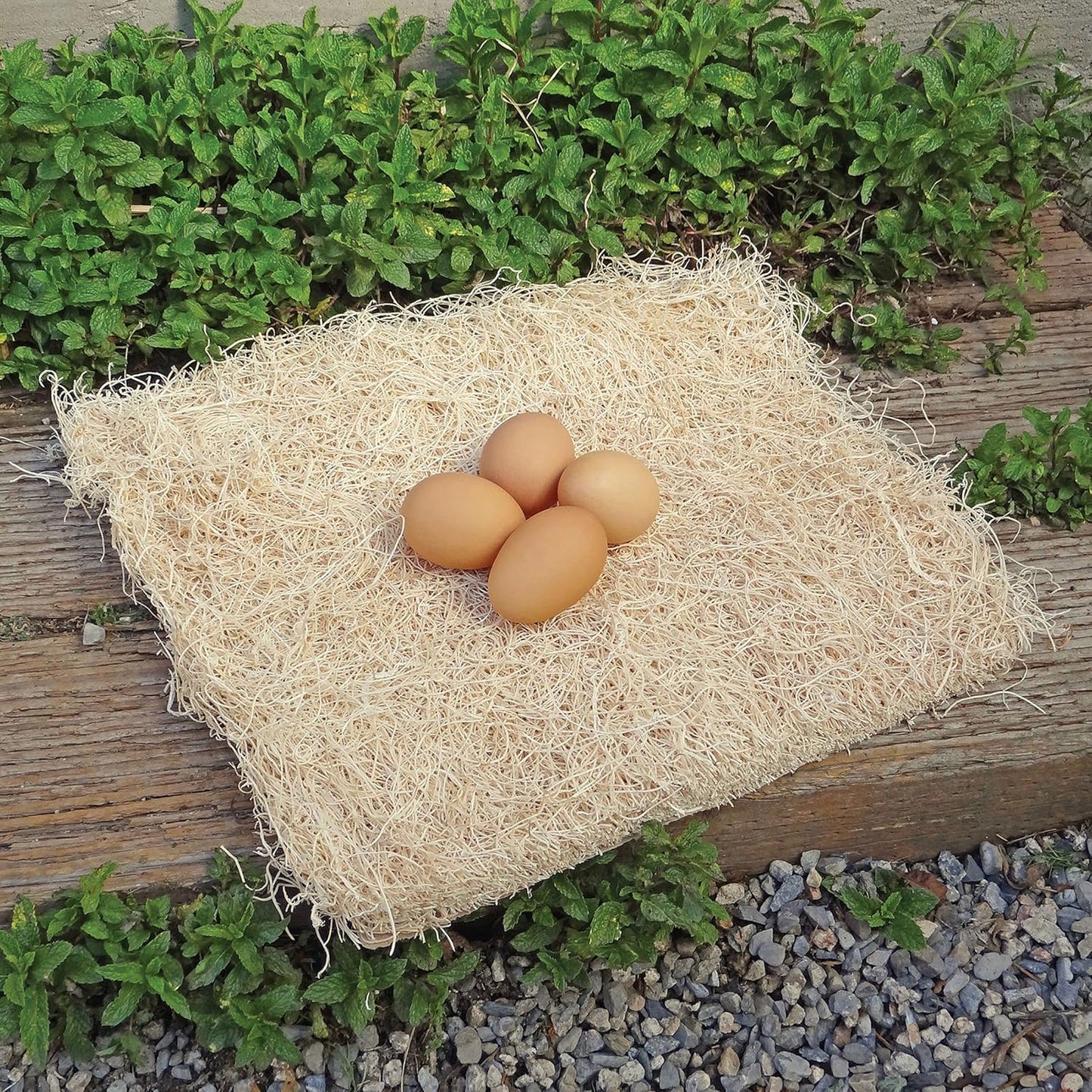 10er Set Hühner-Nistunterlagen 33 x 33 cm, Beige