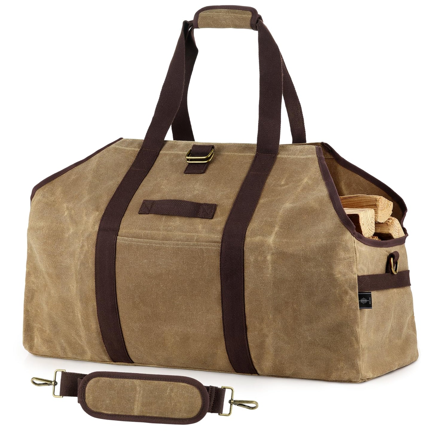 Wasserdichte Kaminholztasche, Khaki
