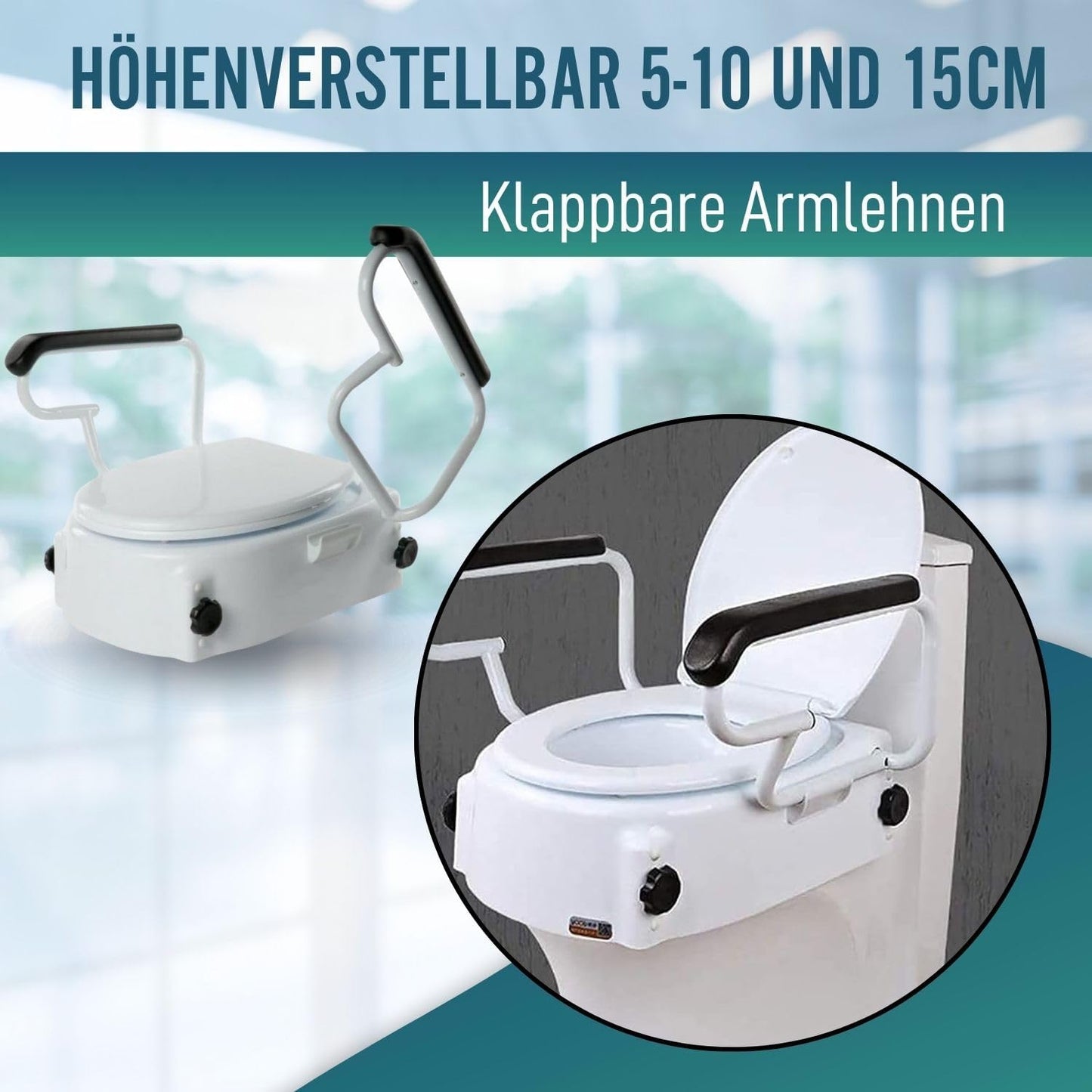 Toillettensitzerhöhung mit Armlehnen