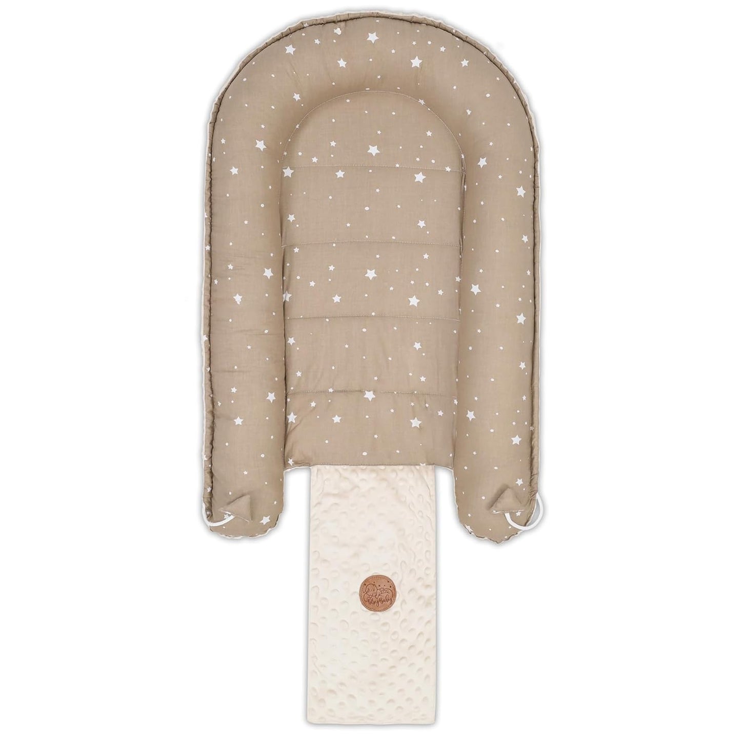 Babynestchen, 90x50 cm (1er Pack) Beige mit Weiß Sternen