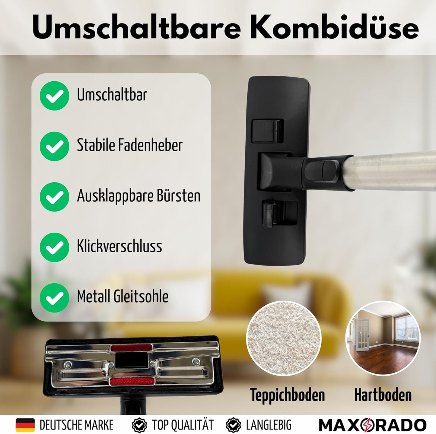 Bodendüse mit Schlauch für Miele S8 & C3 Modelle
