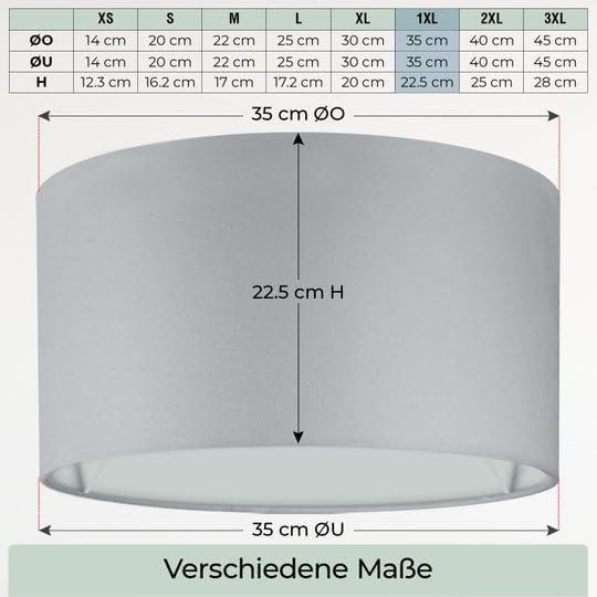 Lampenschirm, Grau Ø35cm | Höhe 22,5cm