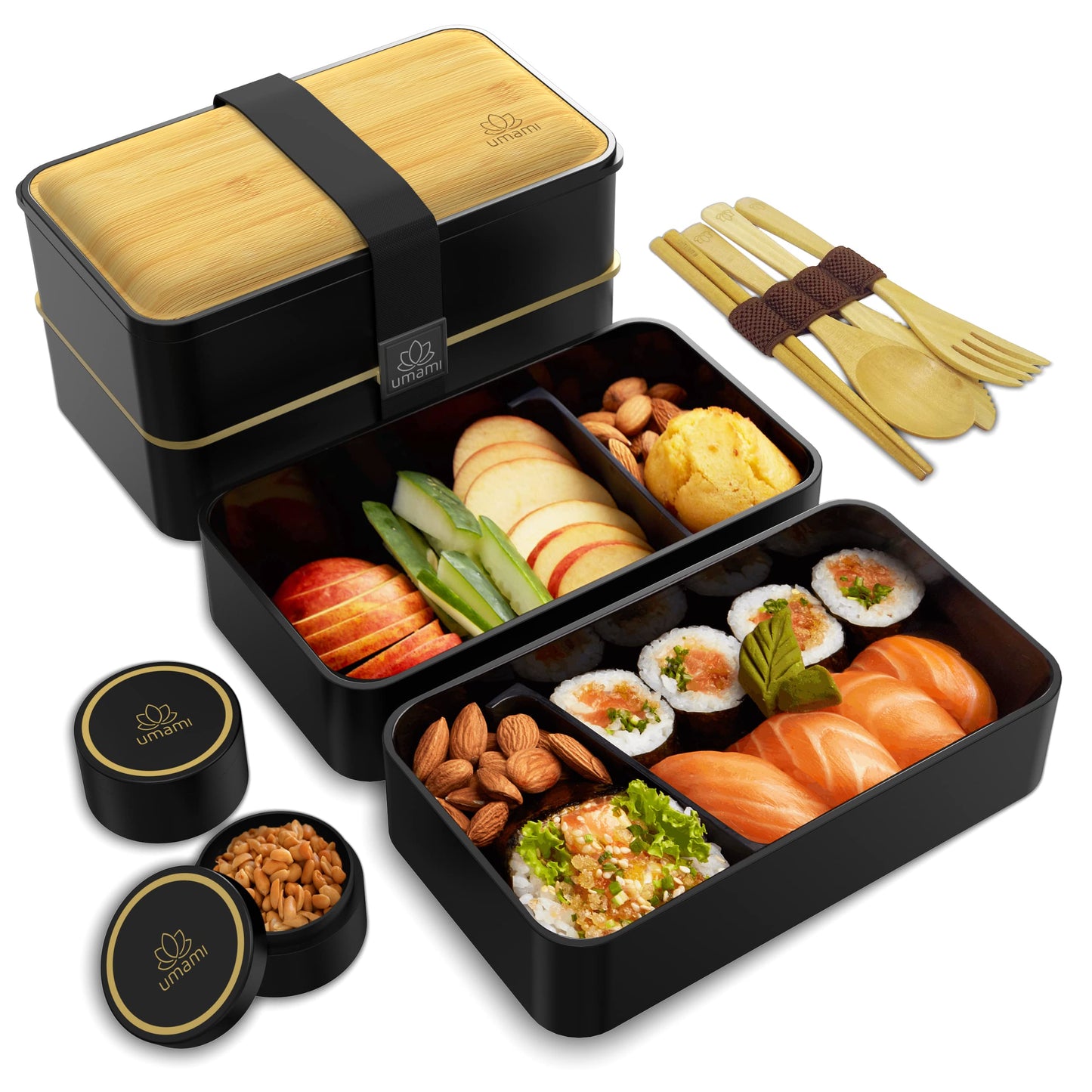 Bento Box, Schwarz & Tan, L - 1200 ml