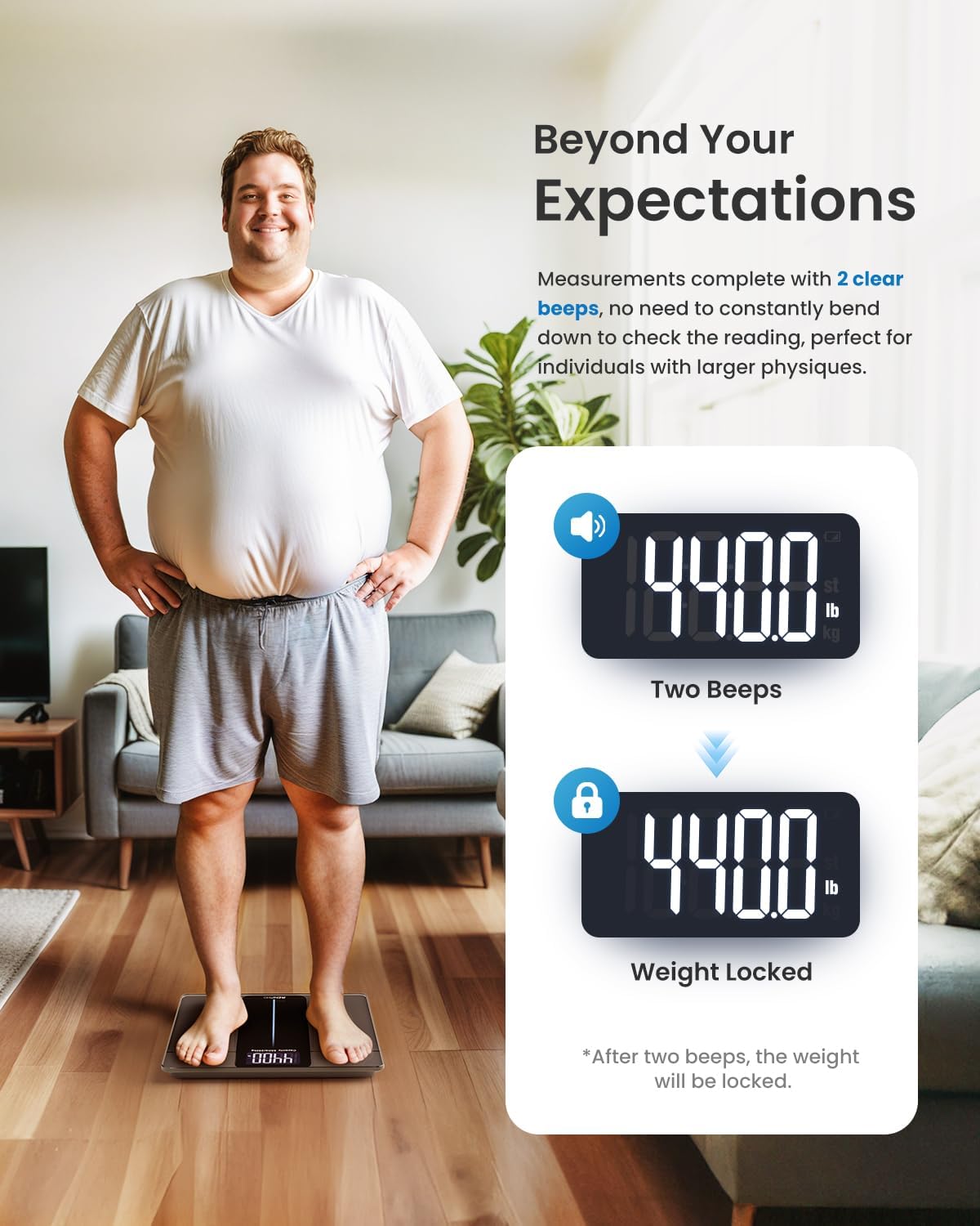 Digitale Personenwaage mit 250 kg Kapazität