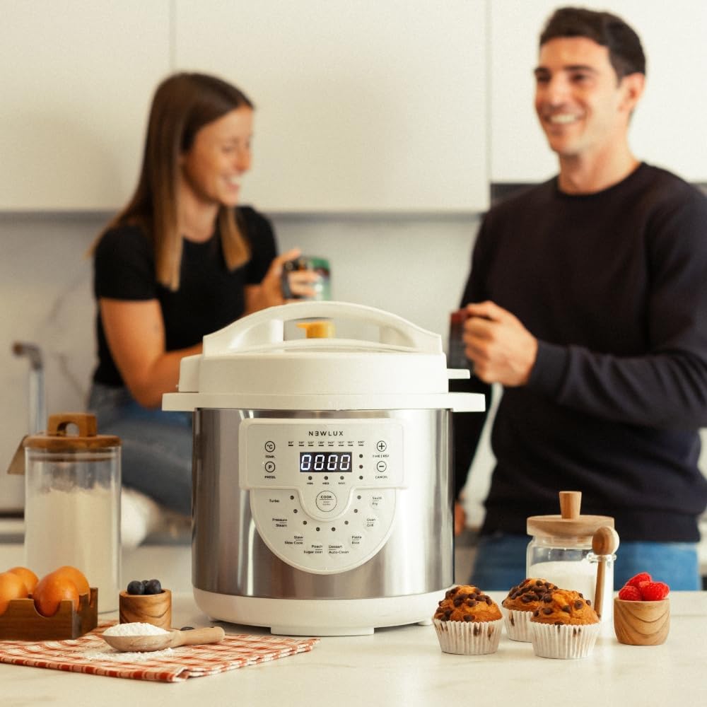 Newcook-Delicious Schnellkochtopf, programmierbar, 6l, 15 Funktionen, Delicious Weiss