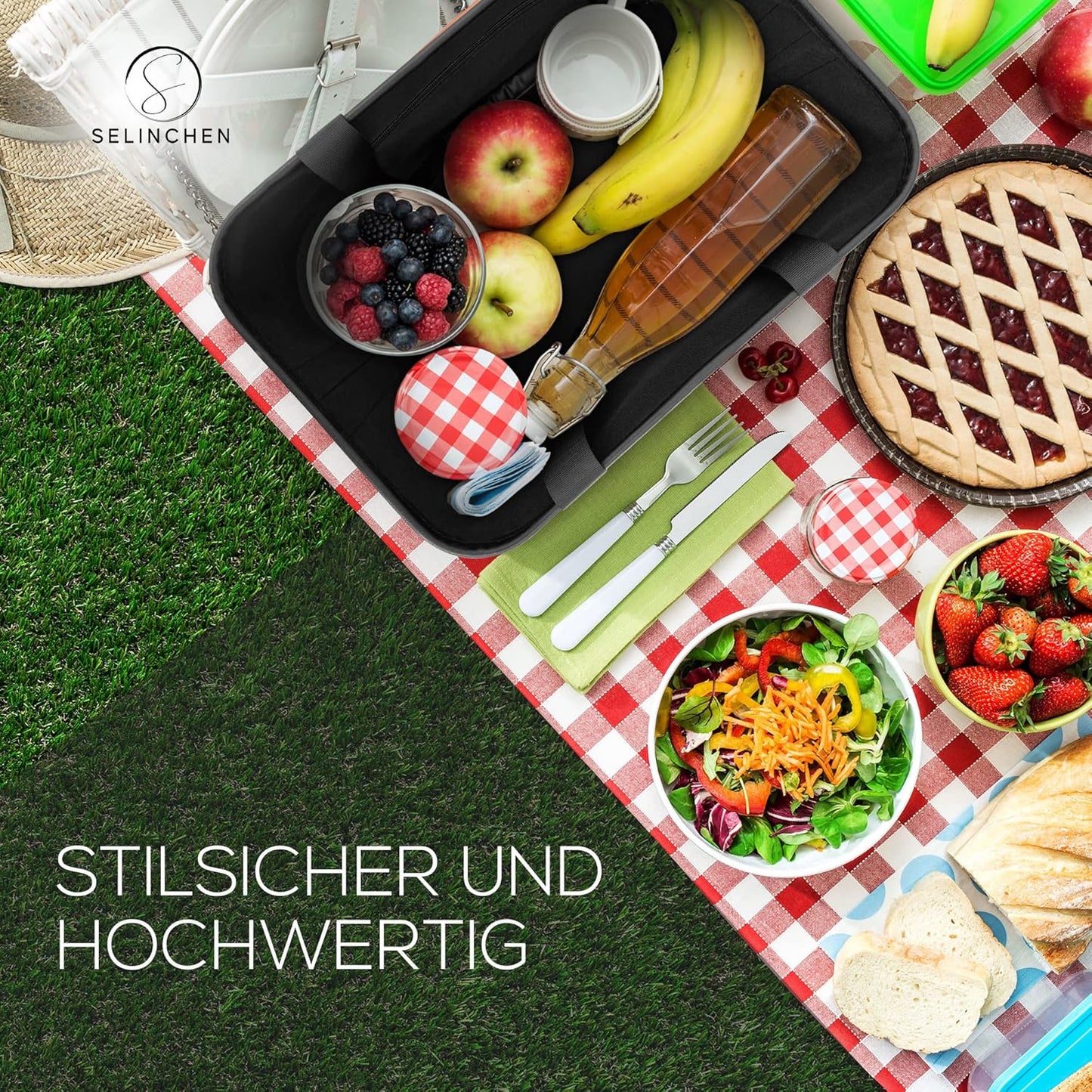 Faltbarer Einkaufskorb, Schwarz