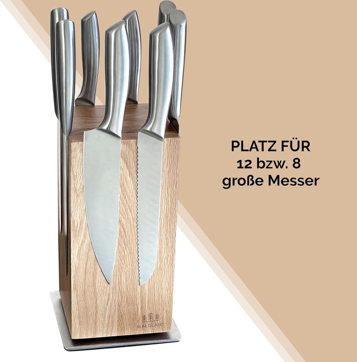 Drehbarer Magnetmesserblock, 360° / Eichenholz