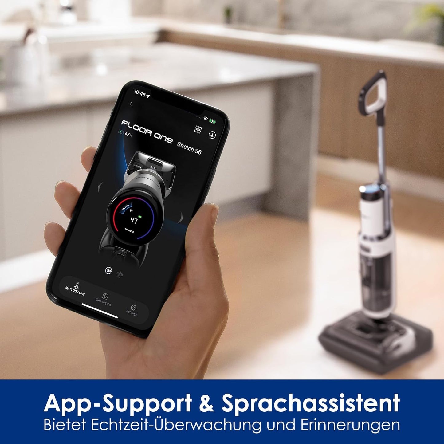 Nass-Trockensauger mit 180°-Flachdesign, Floor One Stretch S6