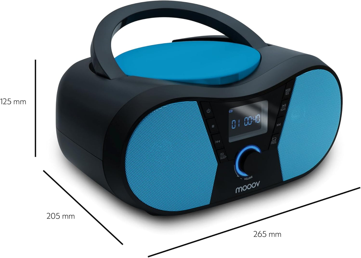 Tragbarer CD-Player mit USB, Schwarz