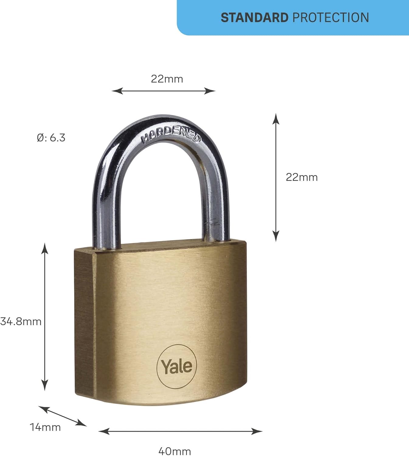 Y110B/40/122/4 Vorhängeschloss, 40mm - 4er-Pack / Kunststoffverpackung