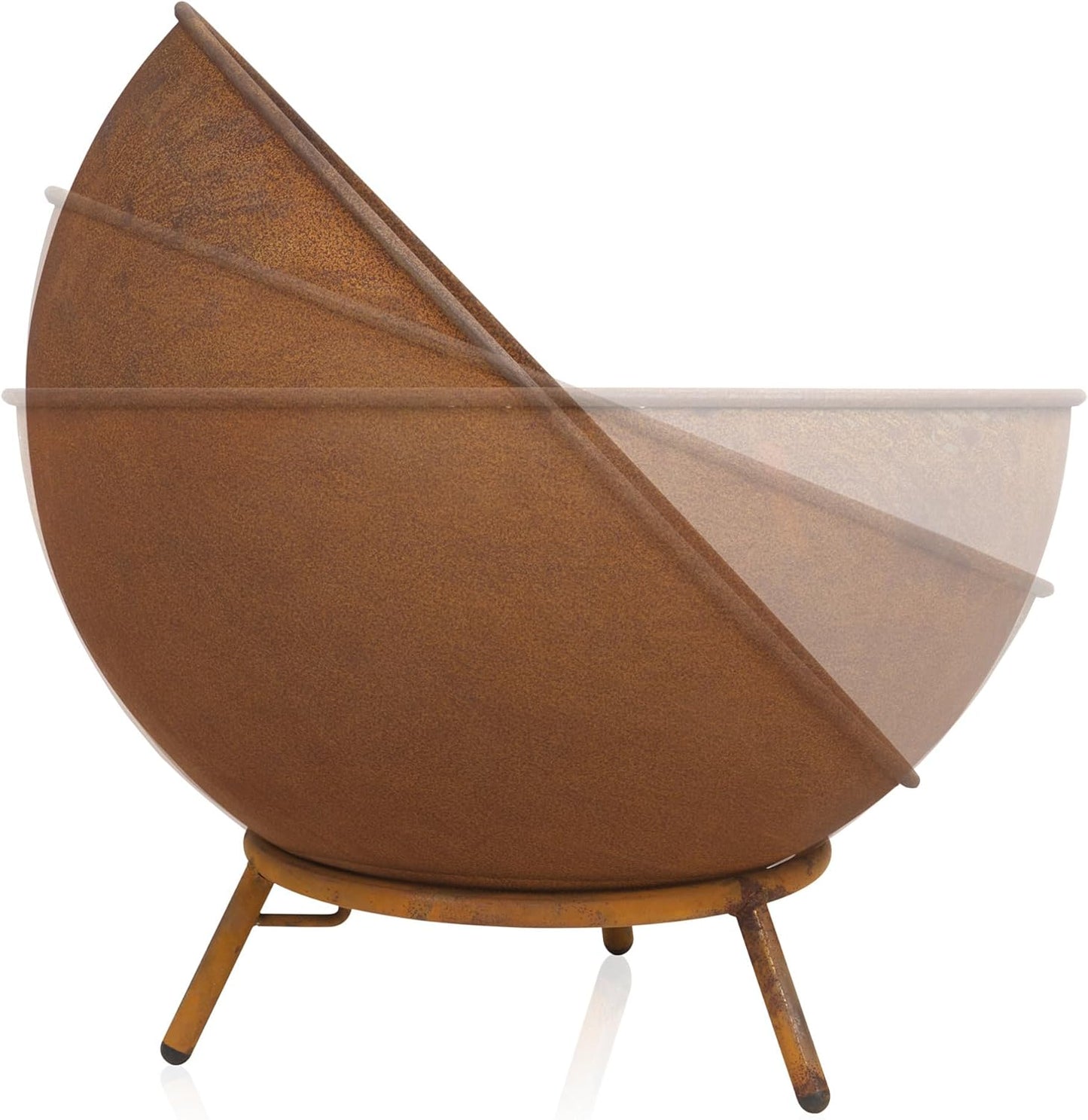 Feuerschale mit Dreibein-Gestell (60 cm), Rostoptik