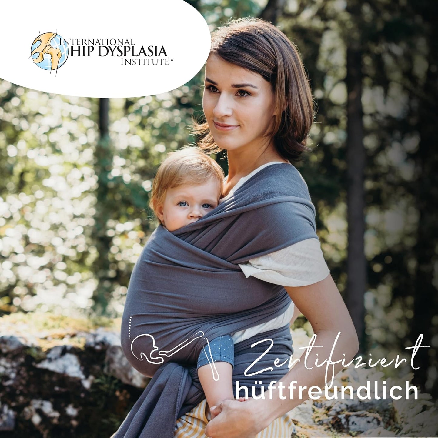 Babytragetuch bis 15 kg, Organic Dark Grey Cotton