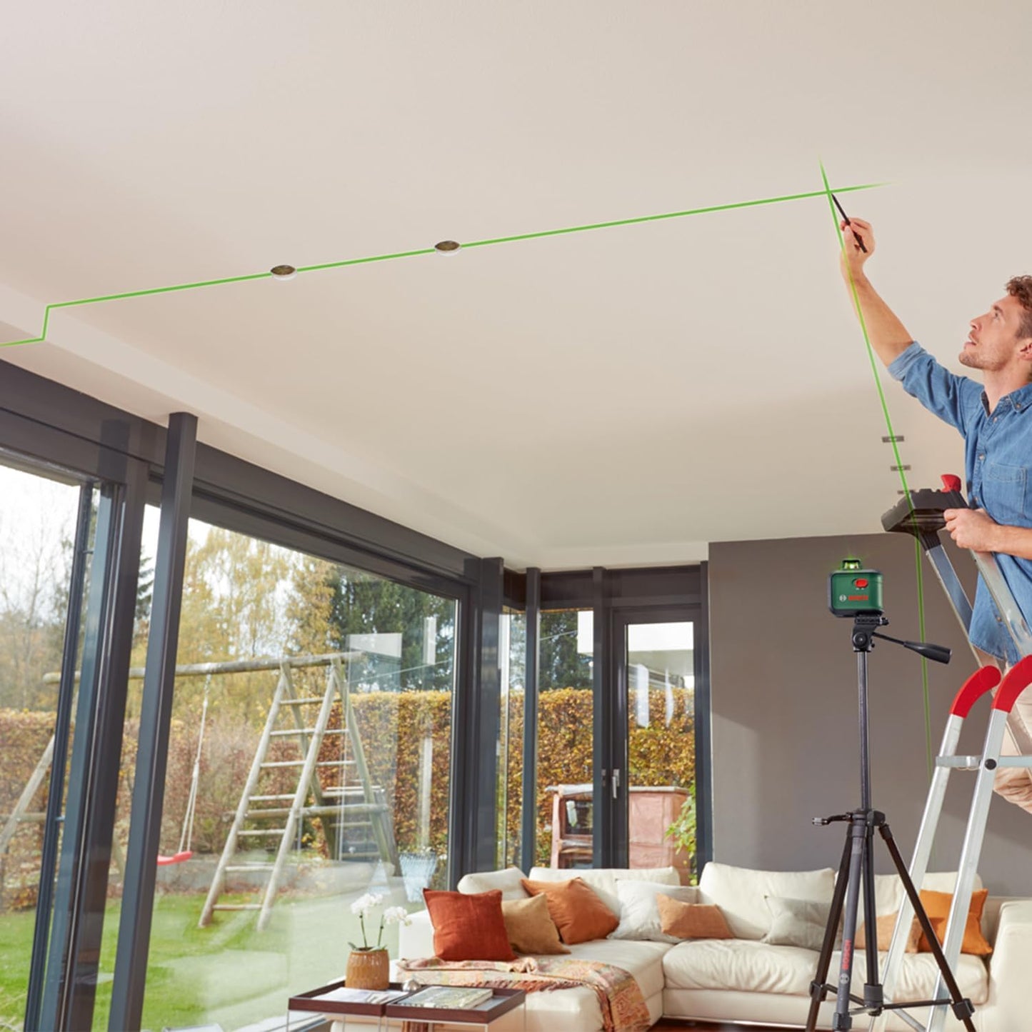 Kreuzlinienlaser AdvancedLevel 360 mit Stativ-Set, AdvancedLevel 360 (Neu) + Stativ