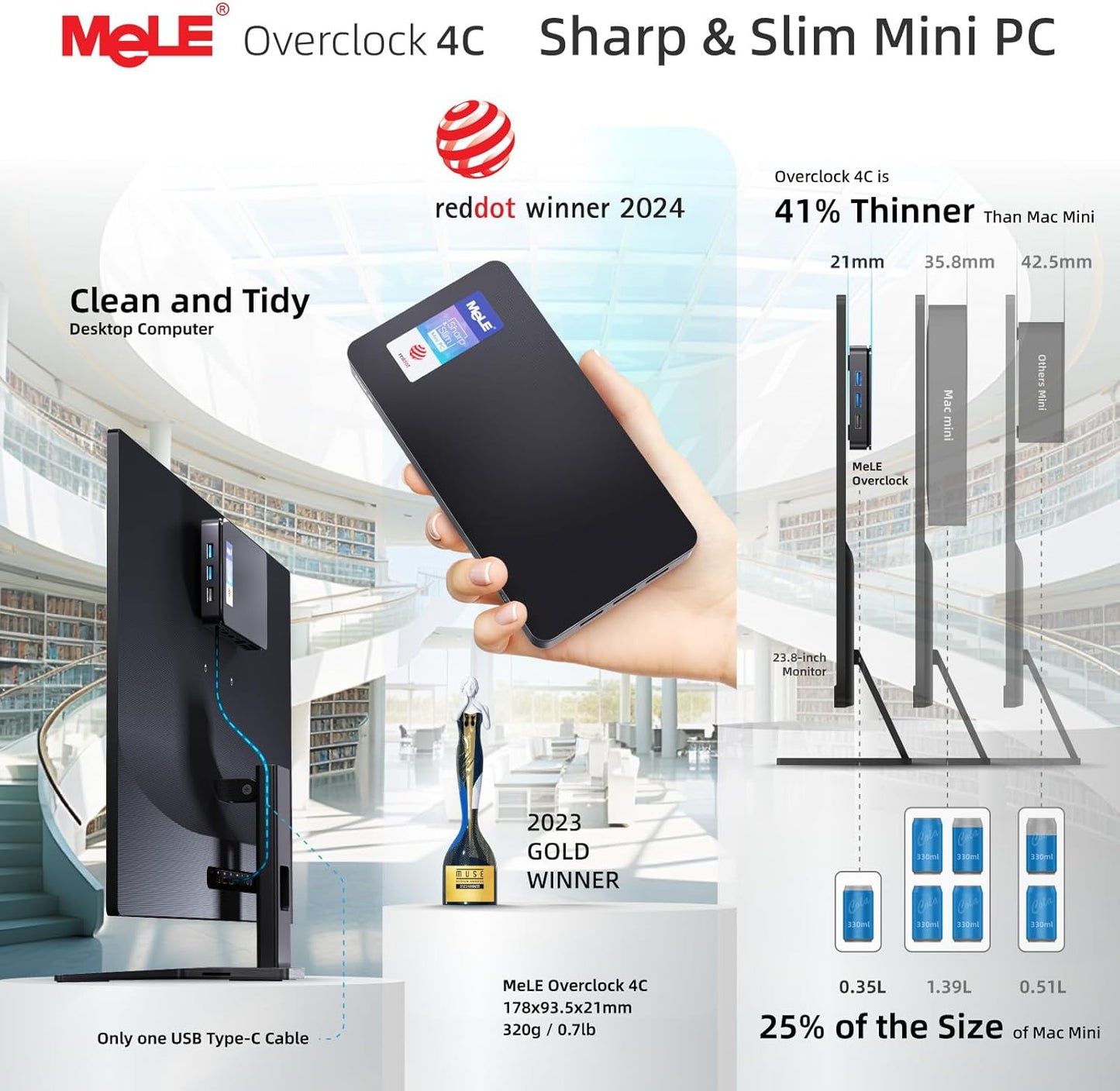 Overclock4C Mini-PC N300, Overclock4C N300 32GB 512GB