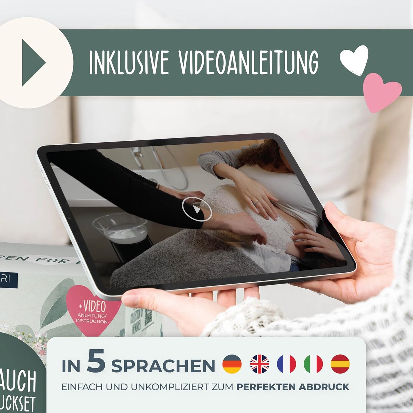 Babybauch Gipsabdruckset, Eukalyptus