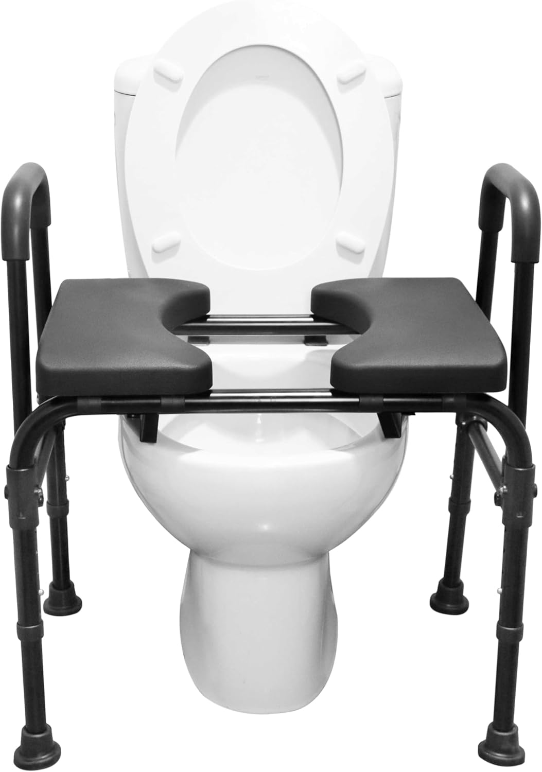 Toilettensitzerhöhung mit Armlehnen, Schwarz