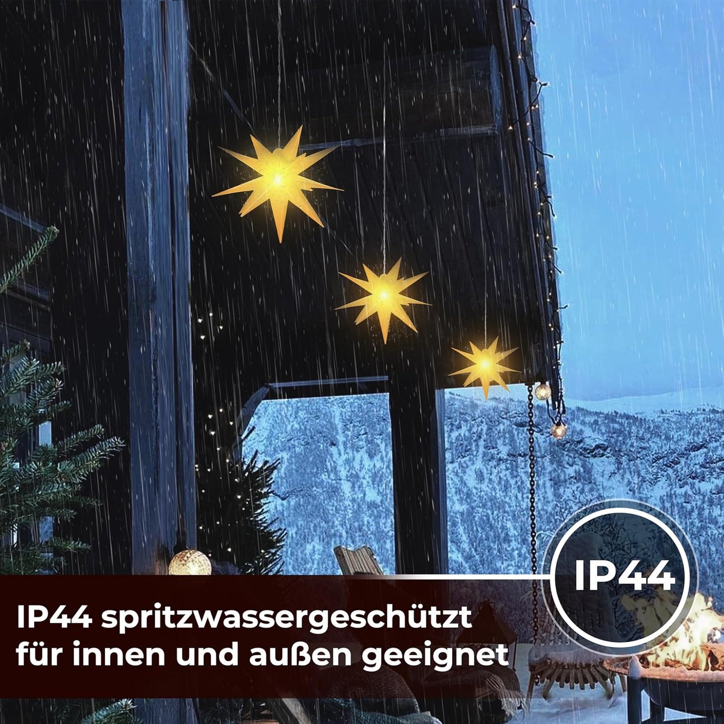 Leuchtstern, Zum Aufhängen Gelb