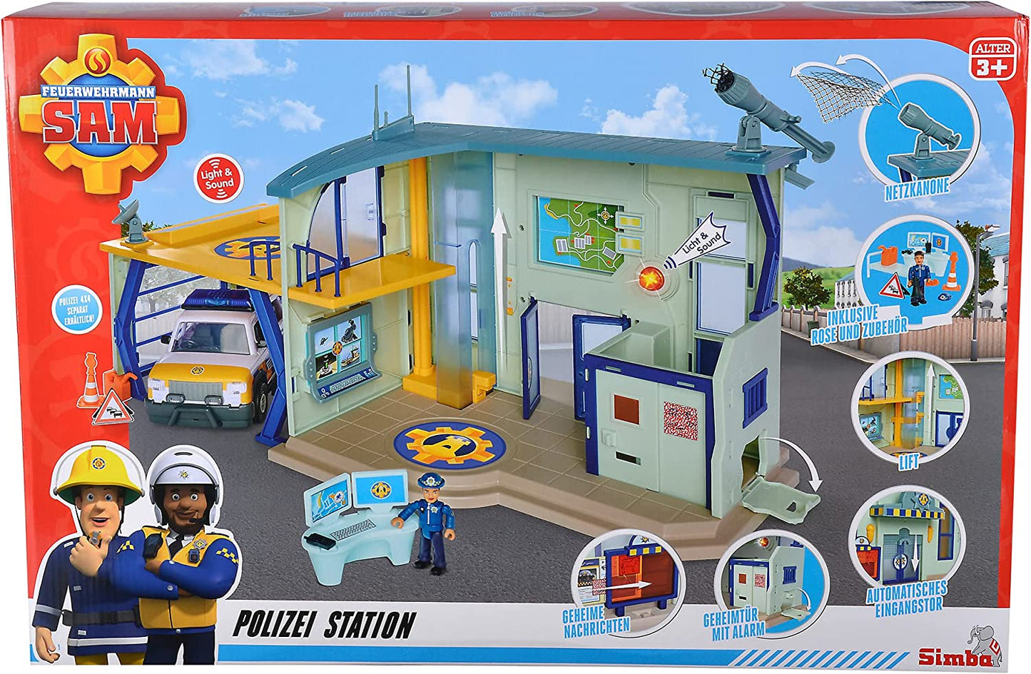 Feuerwehrmann Sam Polizeistation mit Figur, Spielgebäude, Single