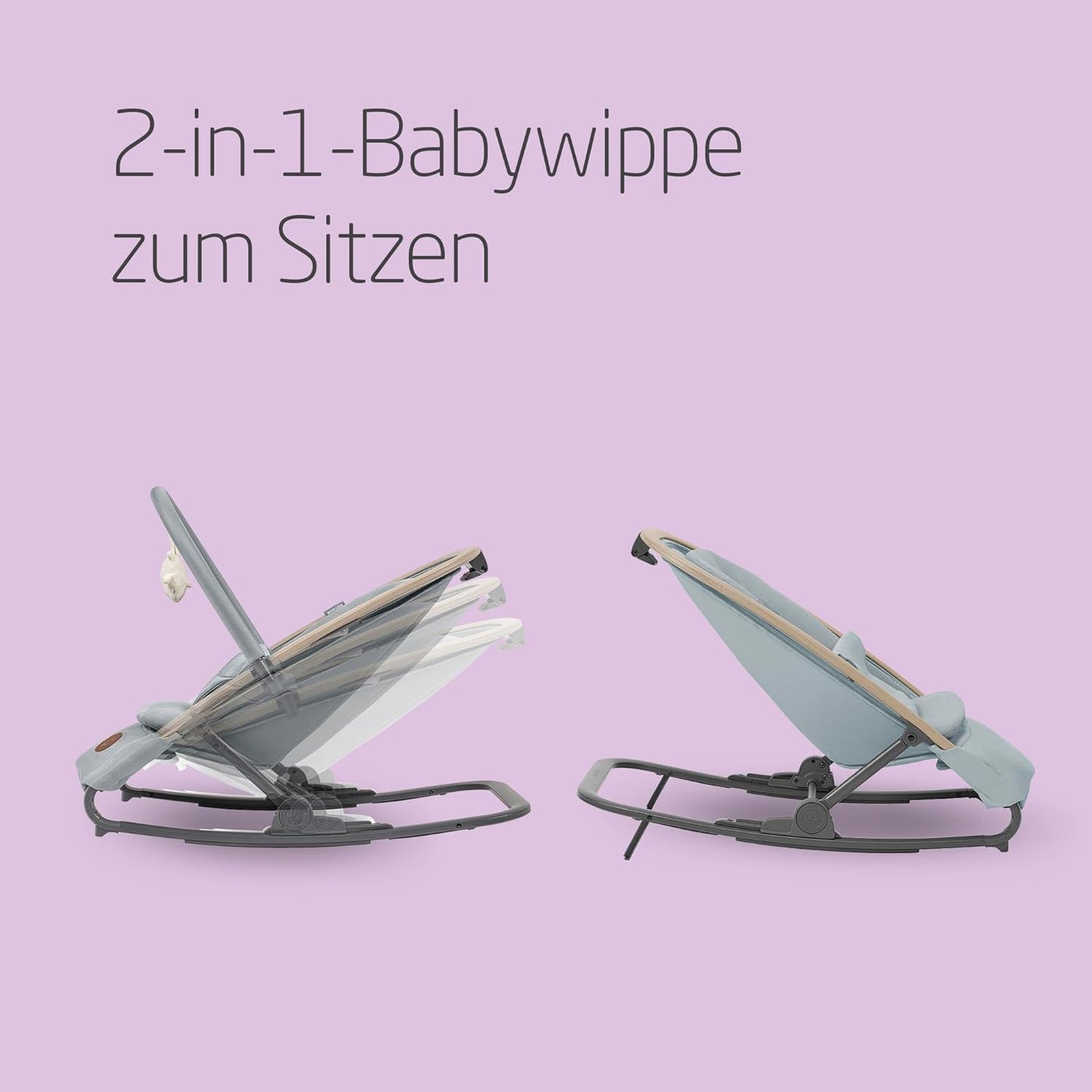 Kori 2-in-1-Babywippe mit Spielzeugbogen, Beyond Grey