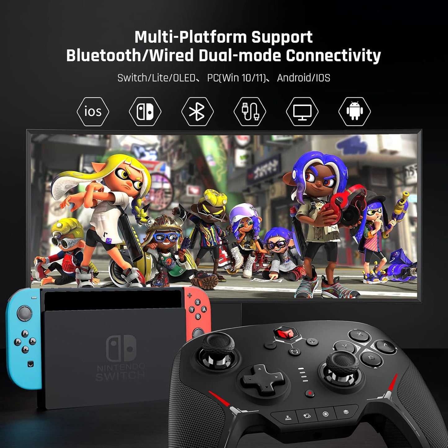 Kabelloser Controller mit benutzerdefinierten Tasten, C2pro-black