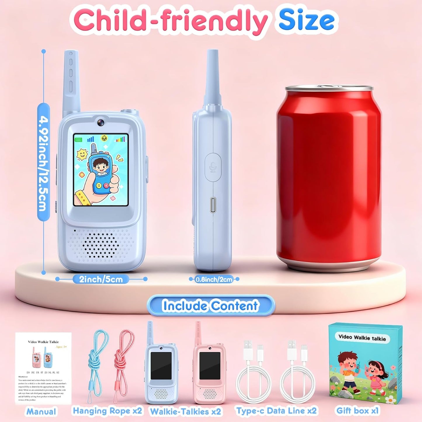 Walkie Talkie Set mit Bildschirm, A-Video Walkie Talkie
