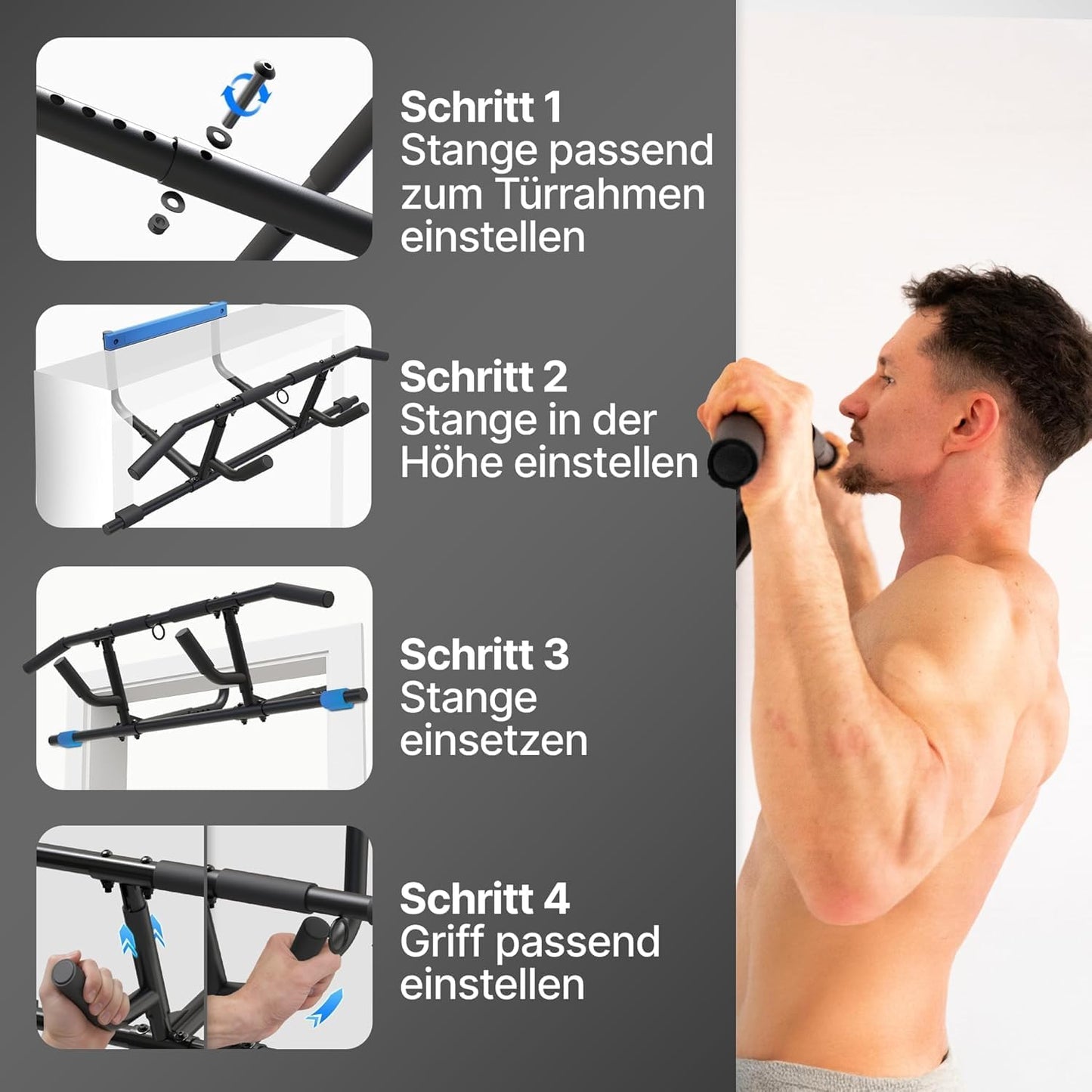 Klimmzug- und Dipstangen-Set für den Türrahmen, Klimmzugstange + Dip Stange Bundle