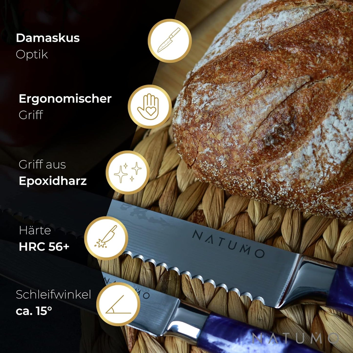 Küchenmesserset, Lila