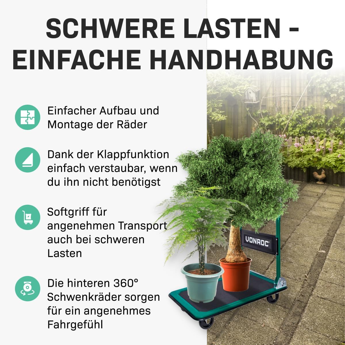 Klappbarer Transportwagen, 150 kg