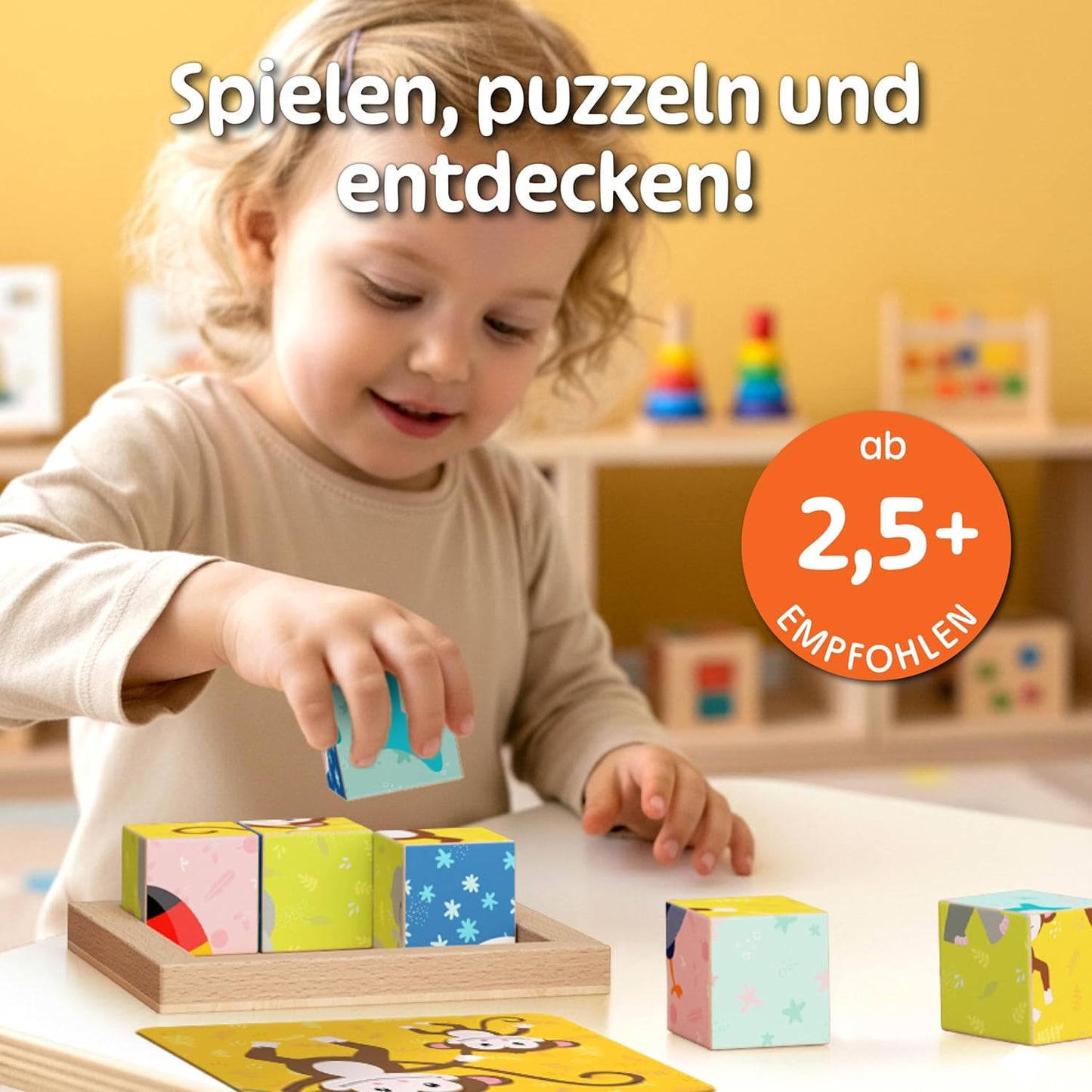 Bilderwürfel Puzzle aus Holz