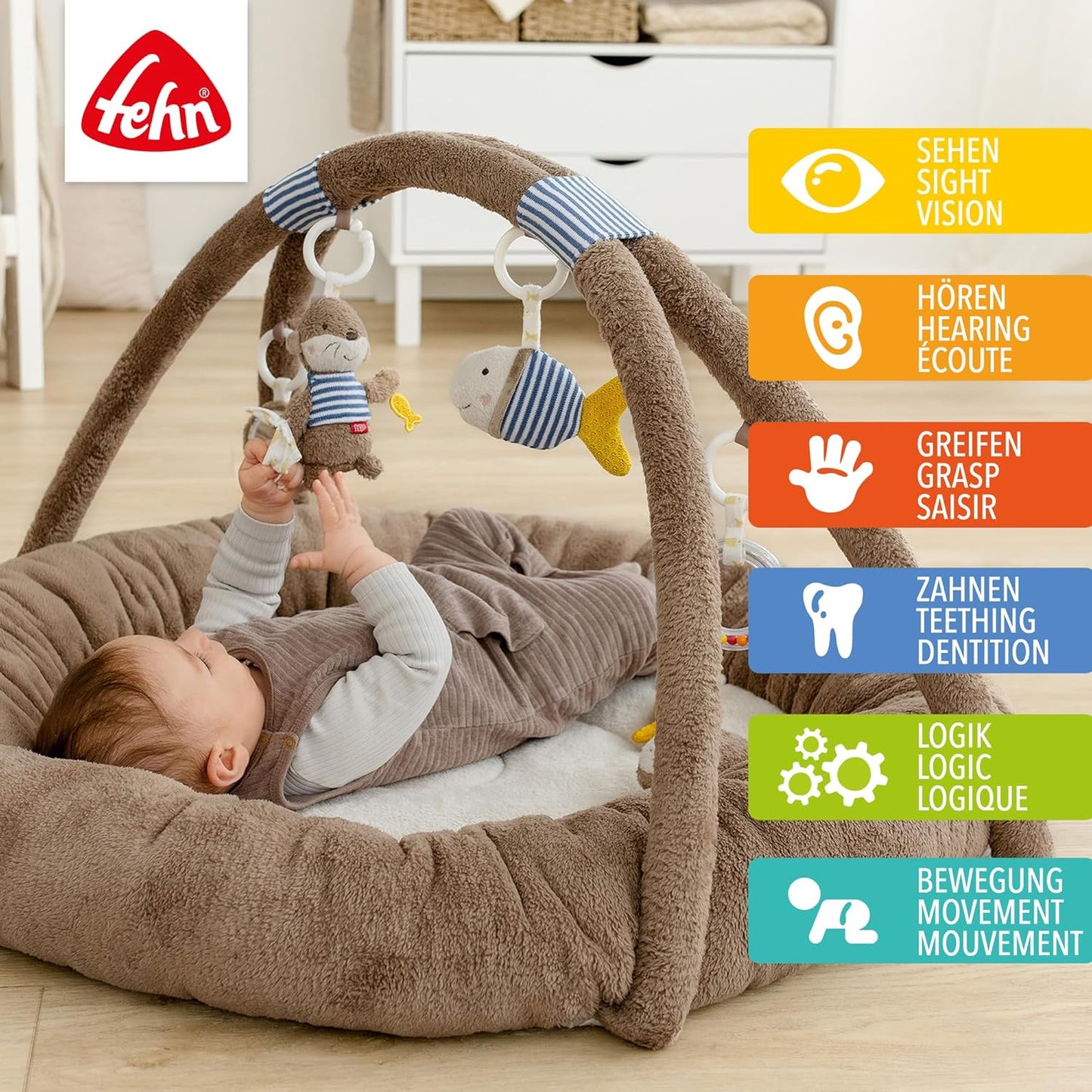 3D Activity-Nest mit Spielbogen, Otter