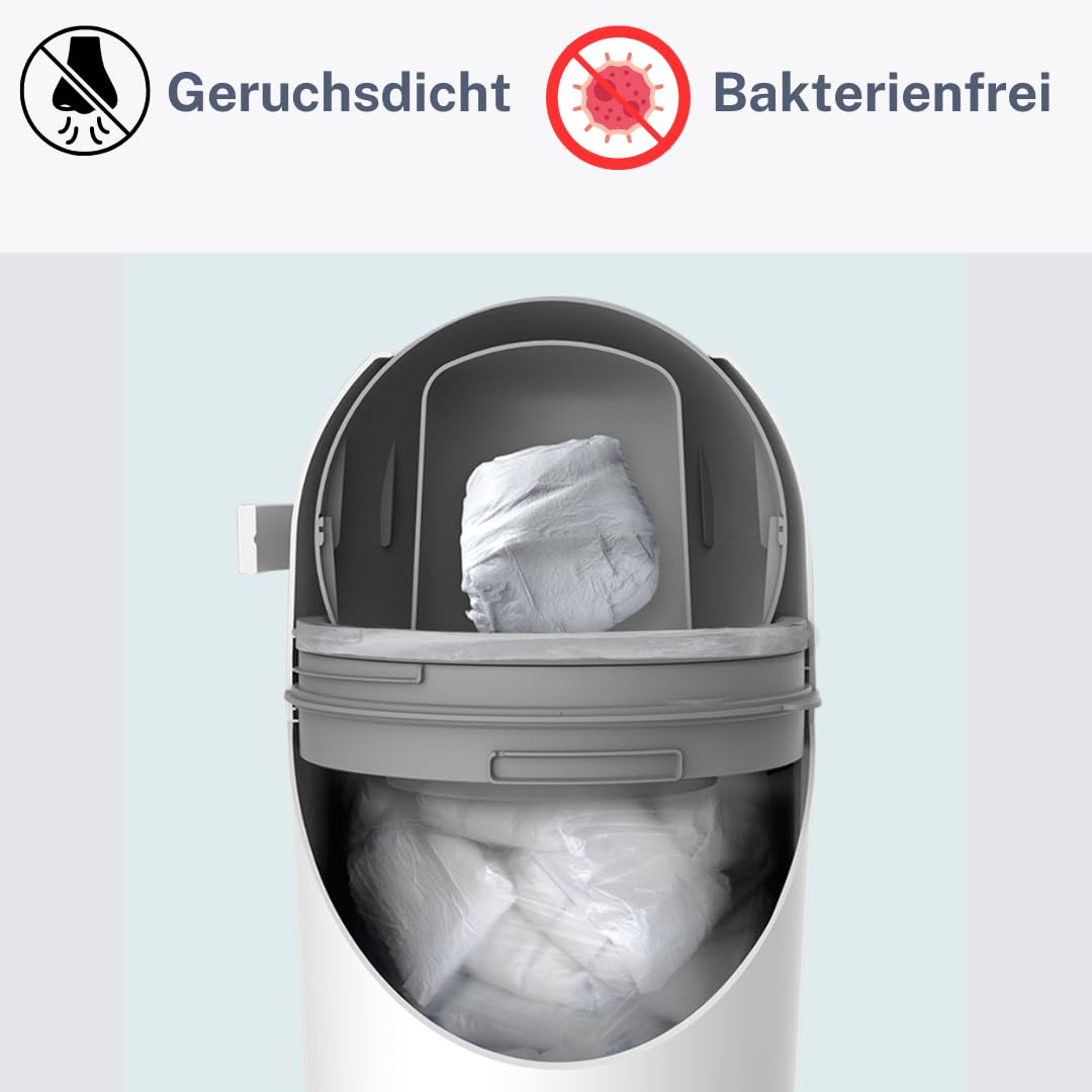 Windeleimer mit Geruchsstop-System, White