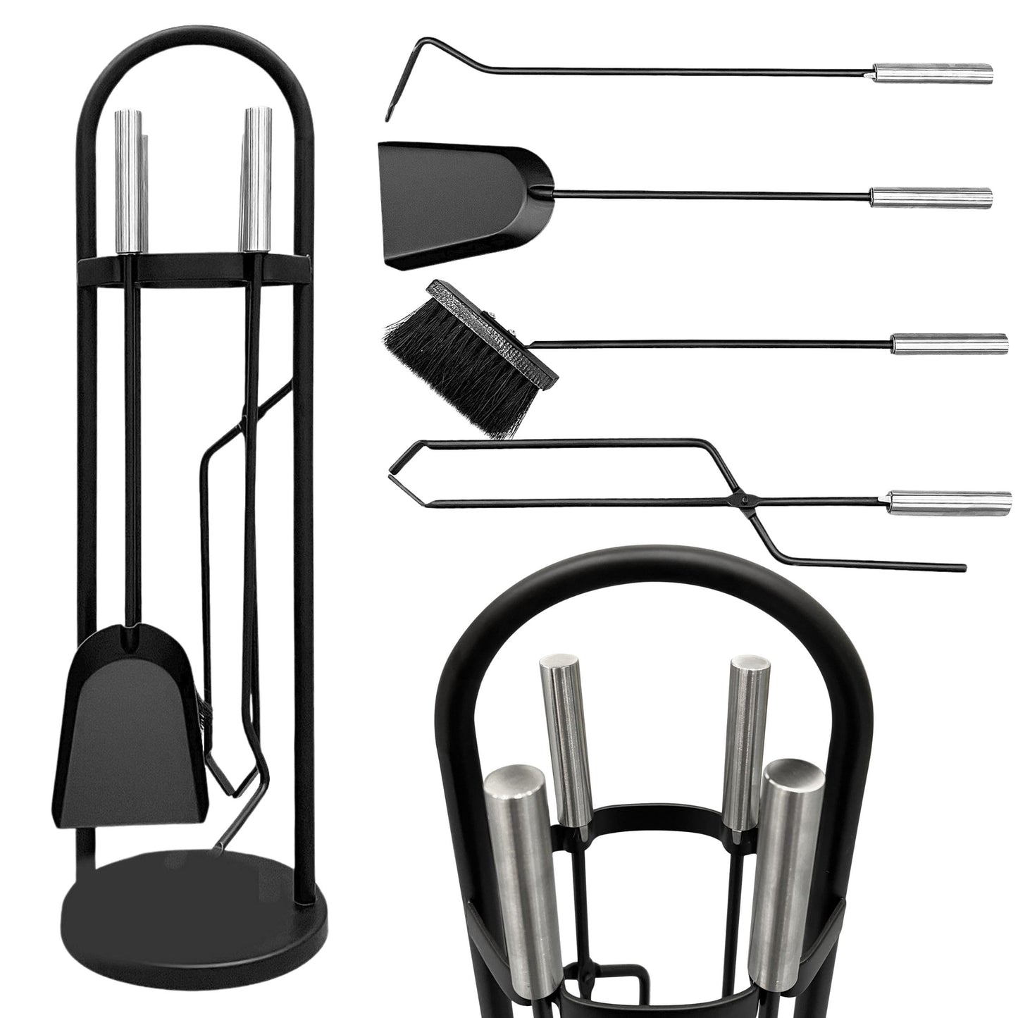 5-teiliges Kaminbesteck-Set
