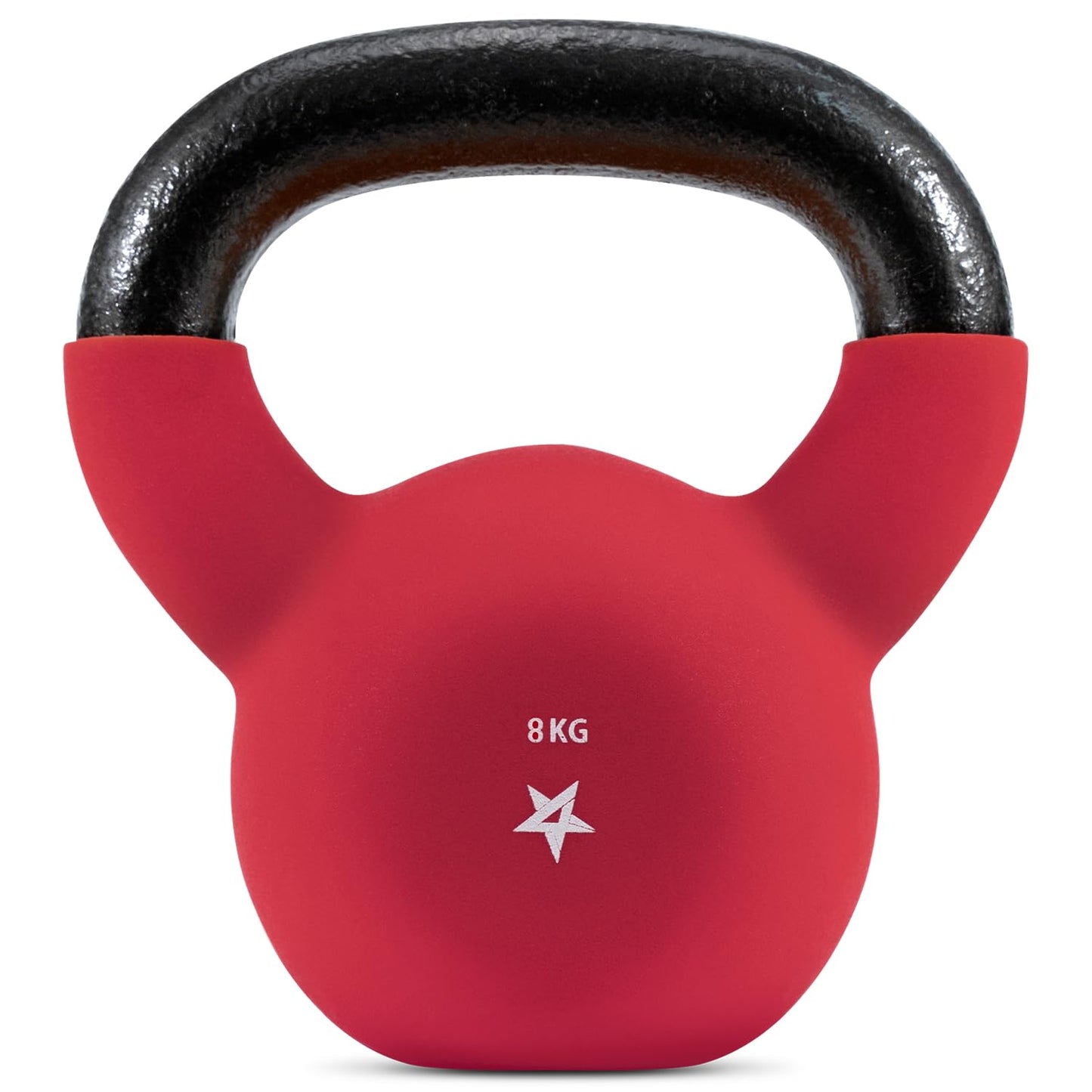 Gusseisen Kettlebell mit Neoprenüberzug, 8 kg - Rot