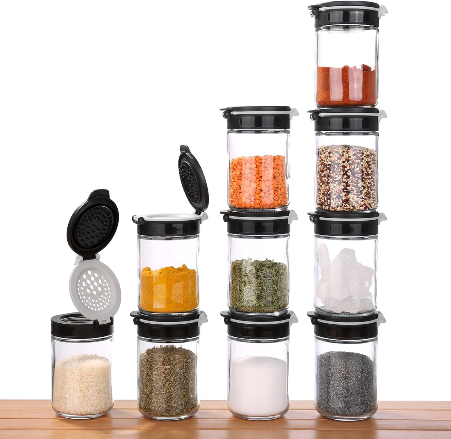 Gewürzstreuer-Set, 10 Gewürzgläser je 200 ml