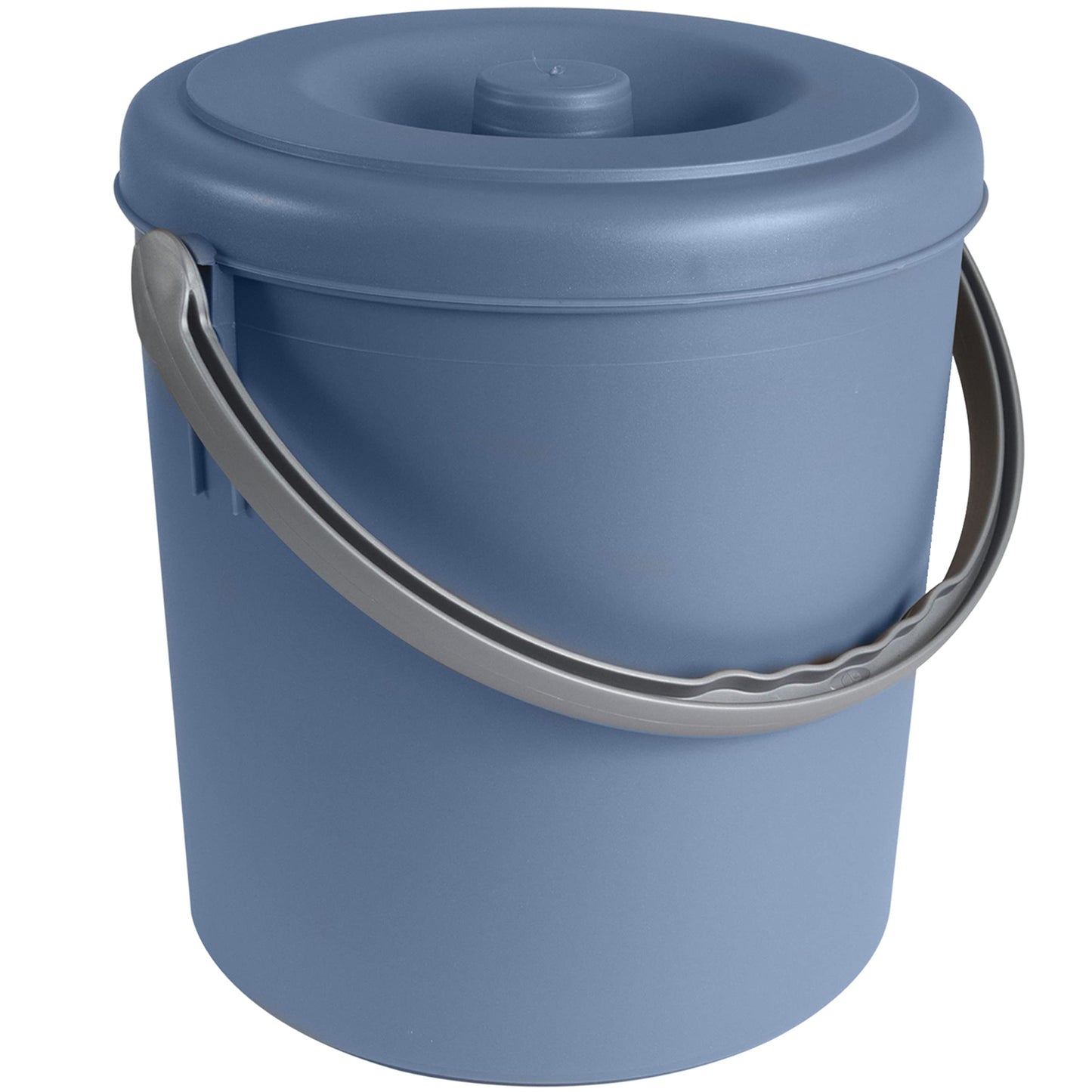Mülleimer mit Deckel und Henkel, 15L, rund, Petrolblau 15 Liter
