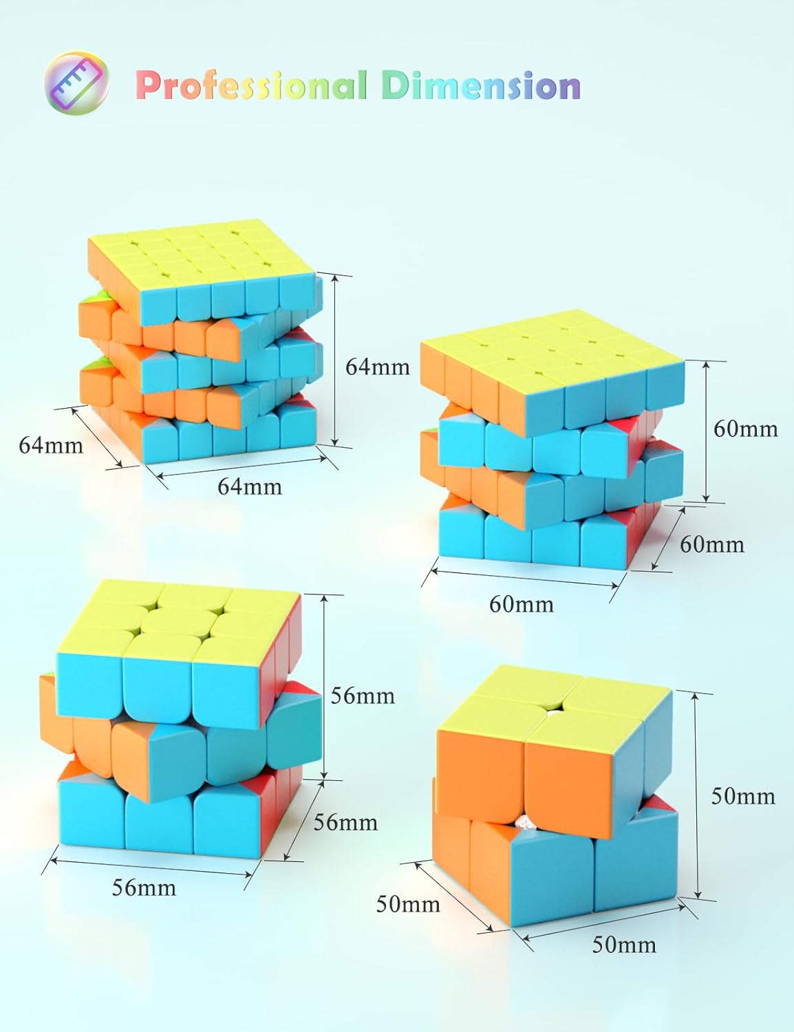 Speed Cube Set mit Tutorial, Stickerless Cube