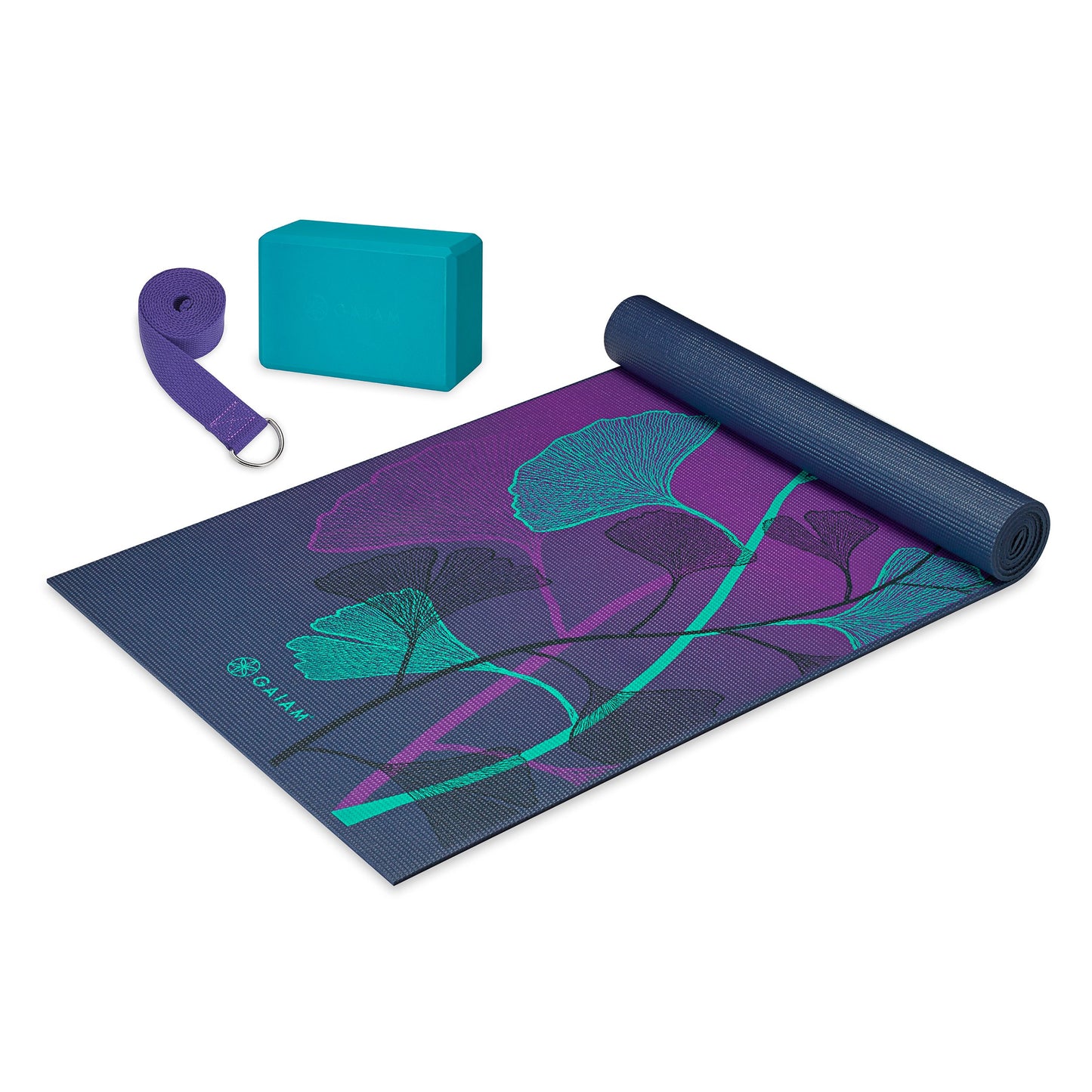 Yoga Starter-Kit Matte, Block, Gurt, Lily Shadows 1 Block-Set