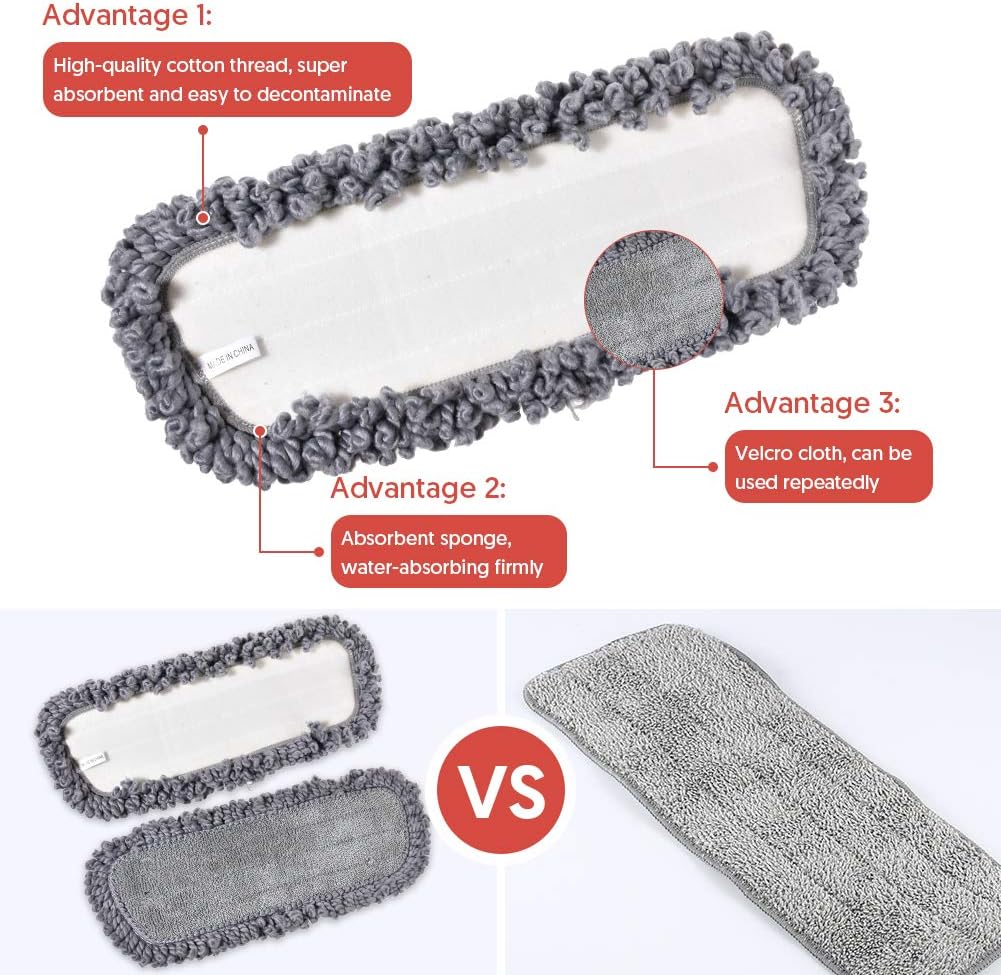 Sprühwischer mit 3 Mikrofaserbezügen, Grey Mop