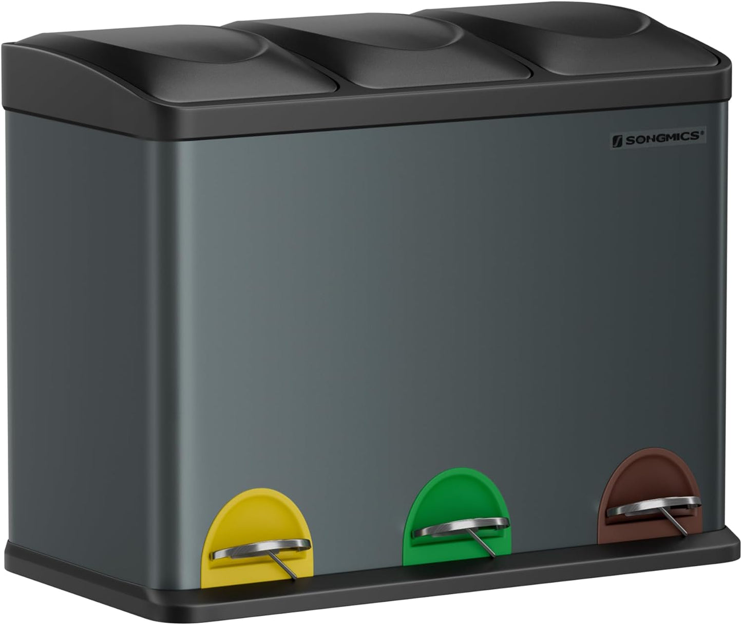 Mülltrennsystem, Grüngrau + Tintenschwarz