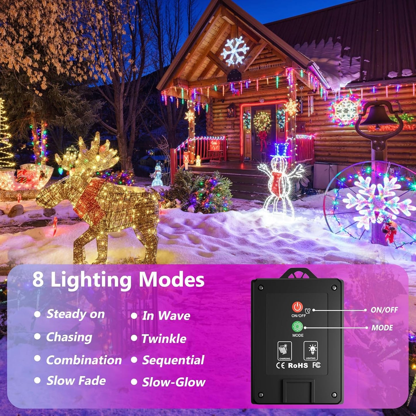 3er Set Solar Lichterkette, Bunt 3 Stück-12M