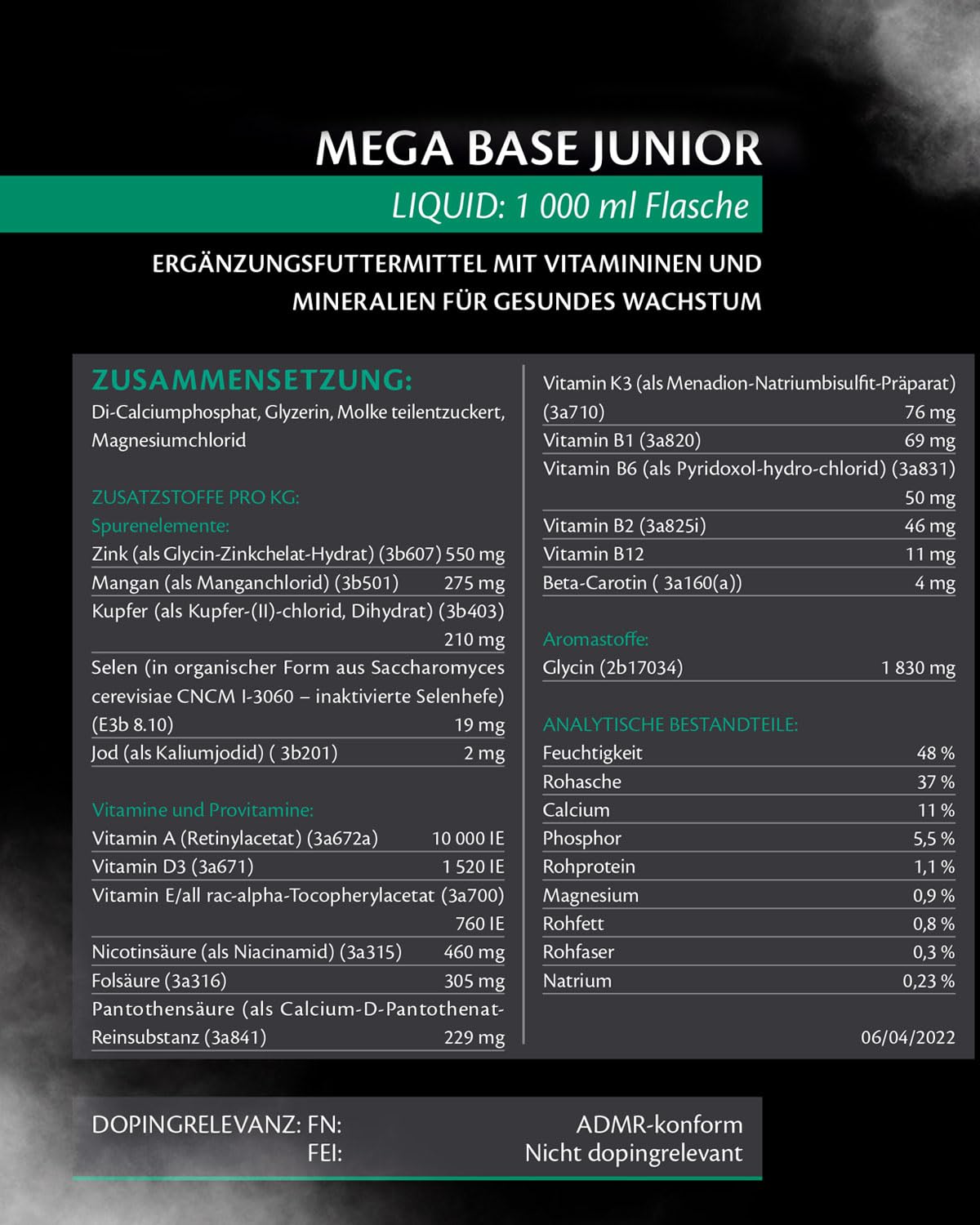 Mega Base Junior Ergänzungsfutter (1 Liter)