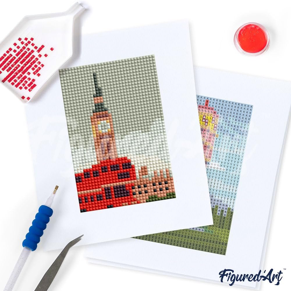 Mini Serie Diamond Painting Set mit 12 Stück, Weltstädte PROBLEMYOUMUSTCHECK