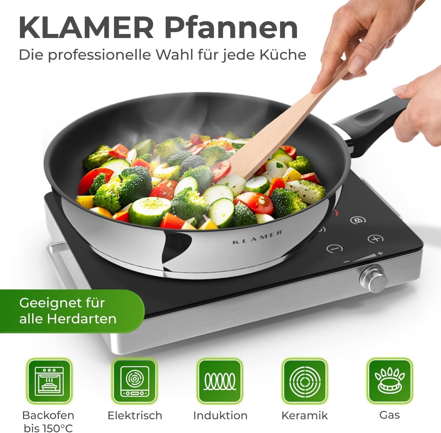 Bratpfanne, backofenfest & spülmaschinengeeignet, Pfanne 28 cm