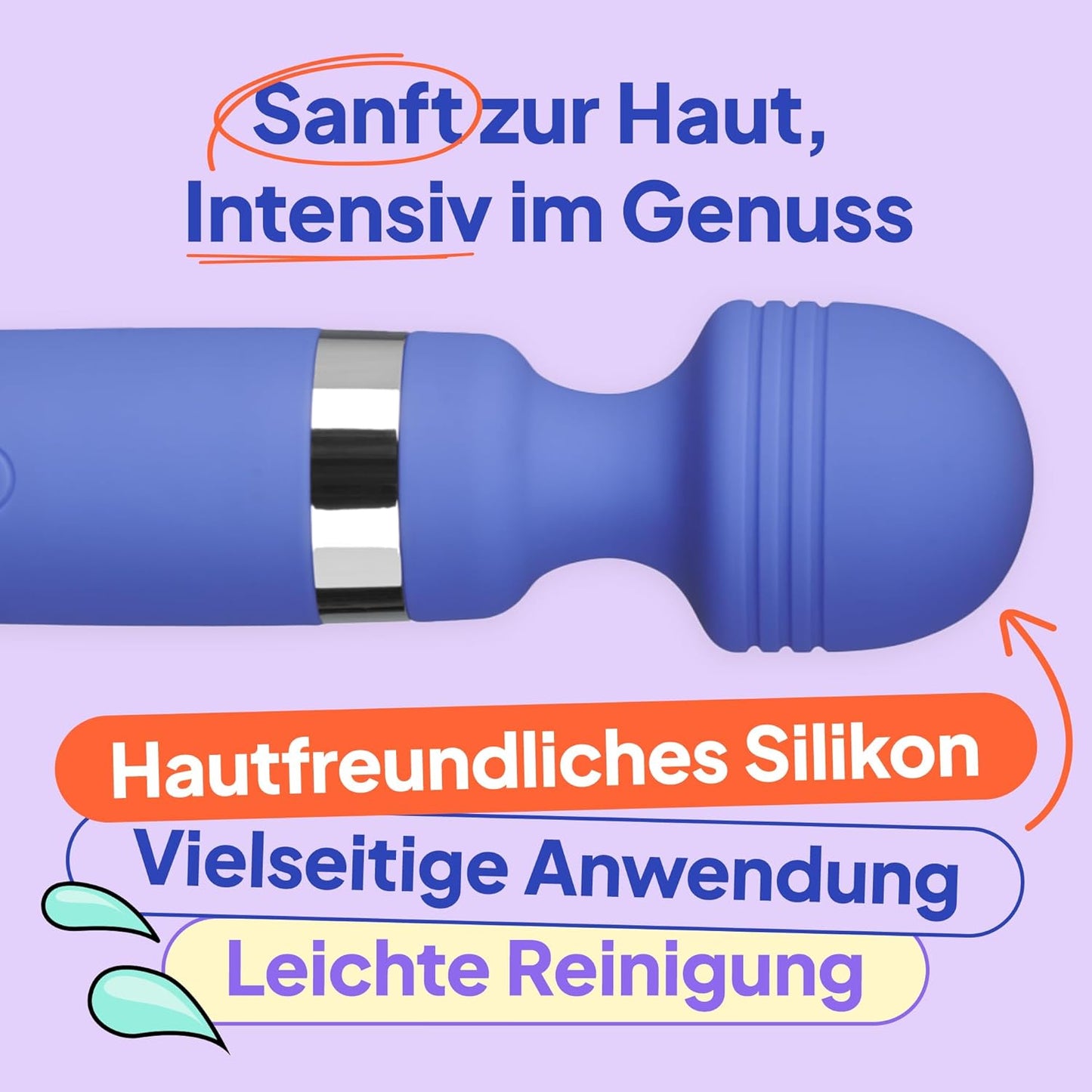 Power Massagestab mit 12 Vibrationsmustern