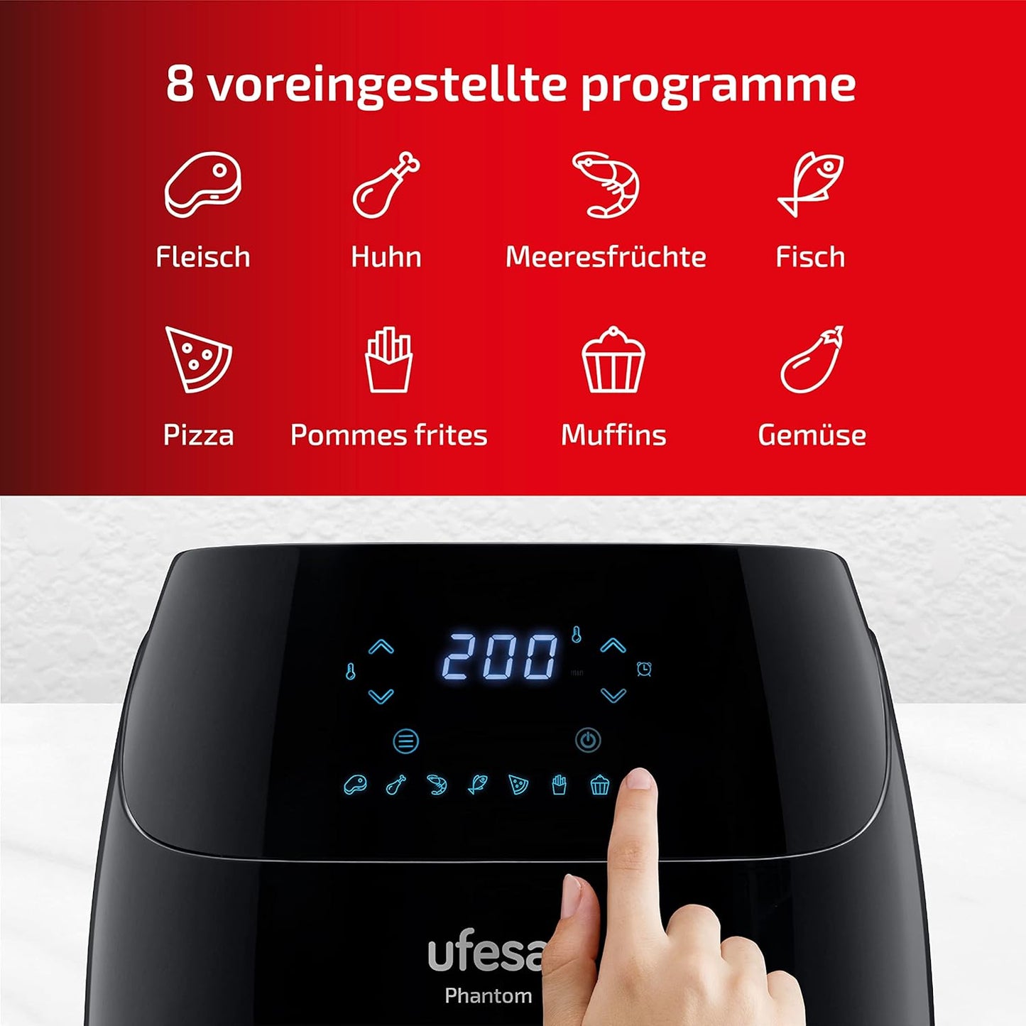 Heissluftfritteuse mit WLAN & App, Phantom