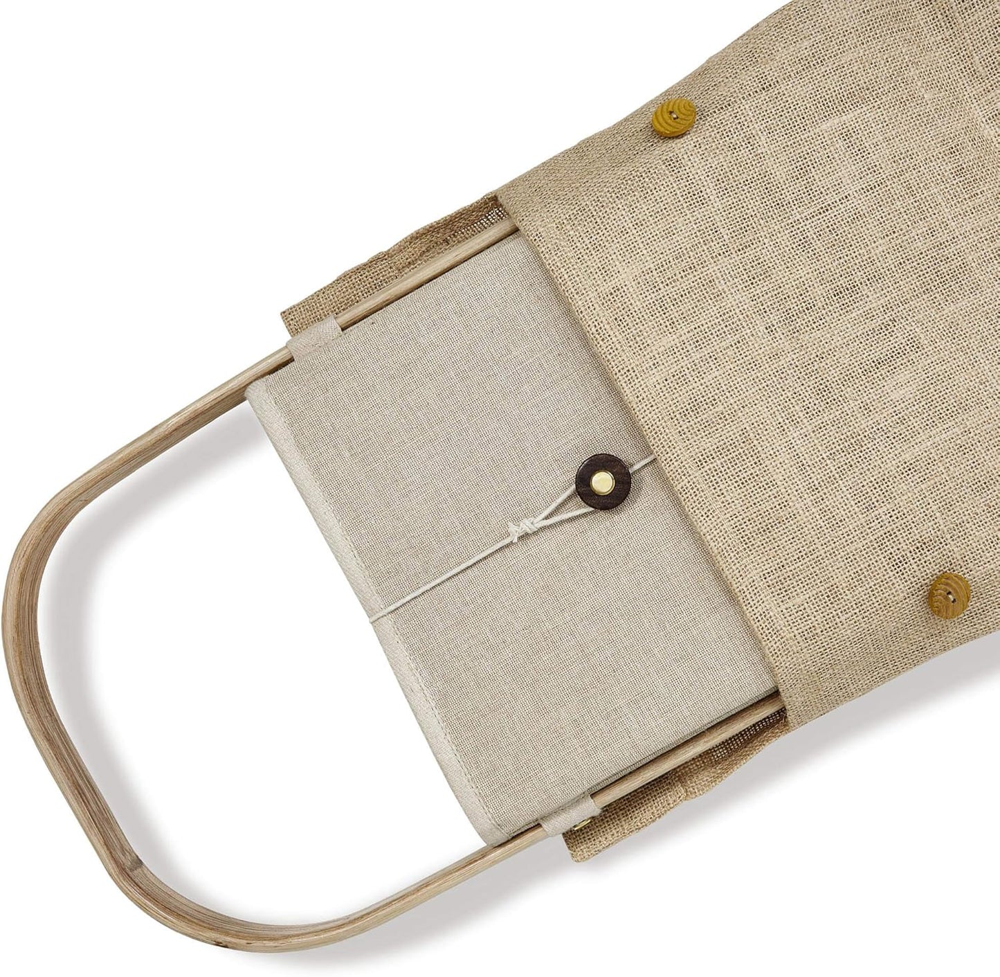 Klappbarer Einkaufkorb mit Obst- und Gemüsenetz, Natur, Beige