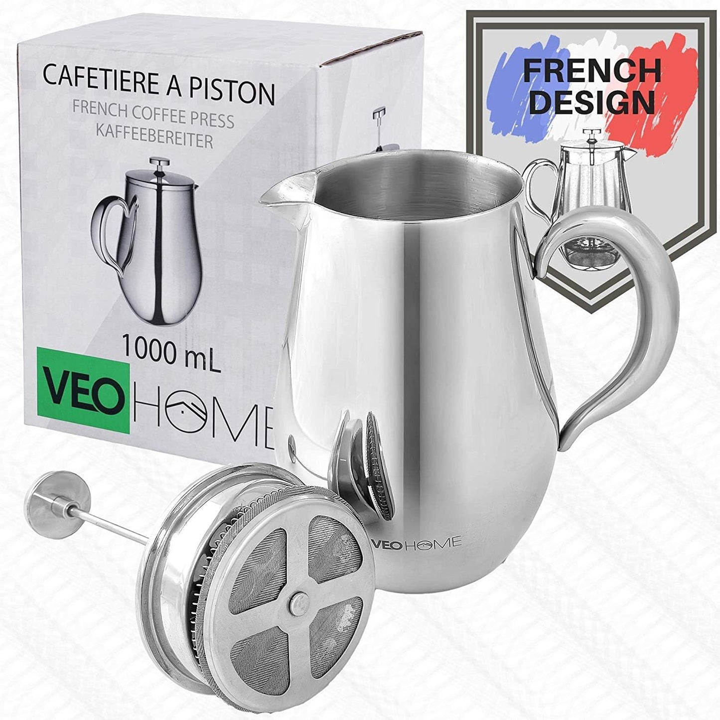 French Press Kaffeebereiter (1 Liter), 1 Litre