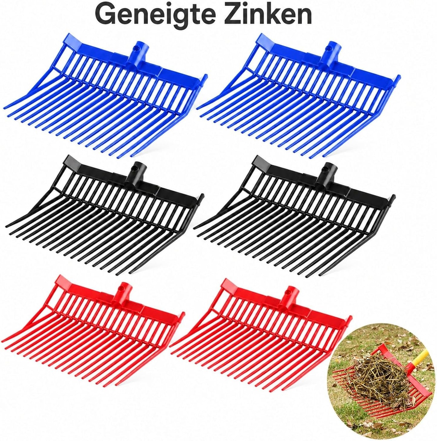 6-teiliges Mistgabel-Set mit 18 Zinken