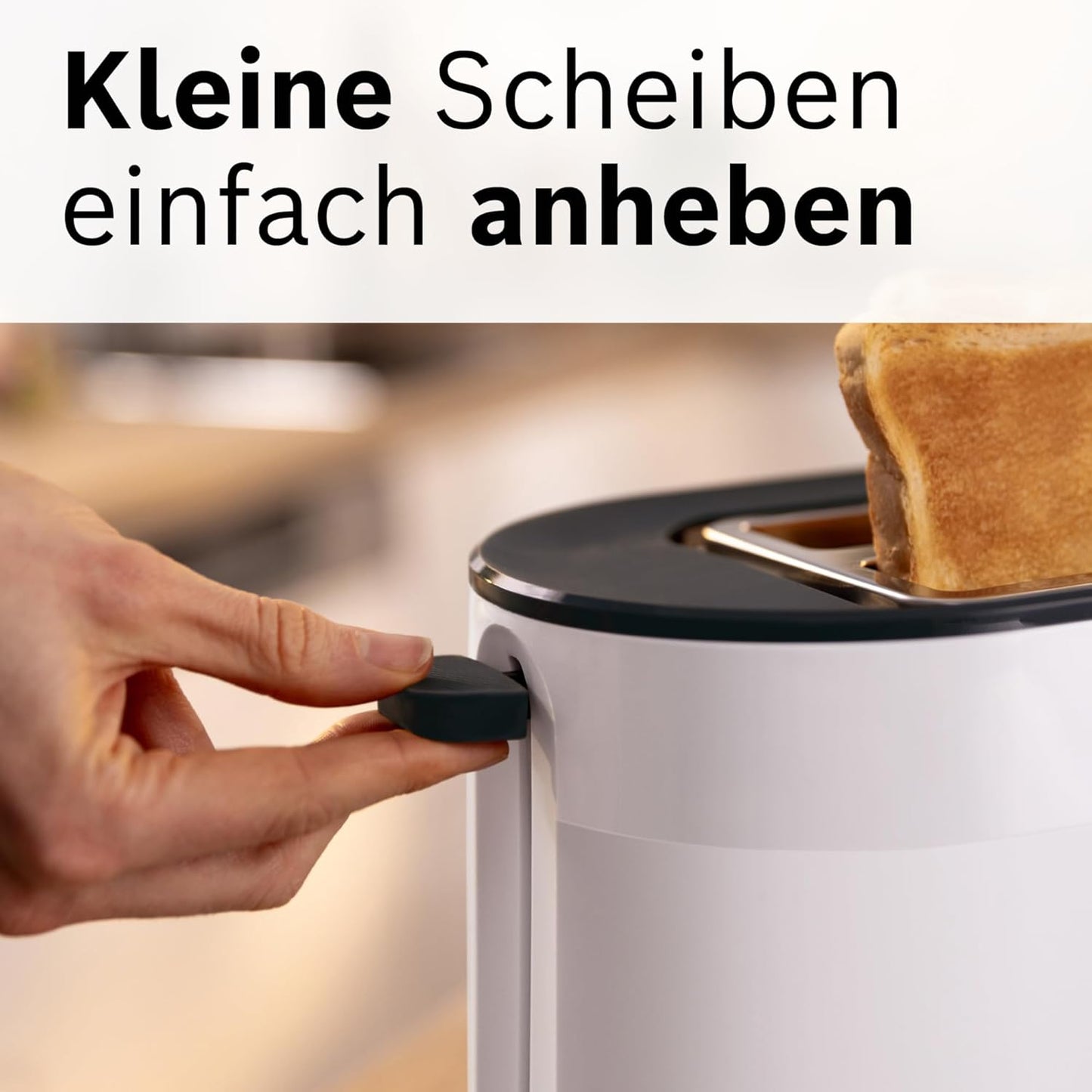 Toaster mit Brötchenaufsatz, Modern, funktional Weiss